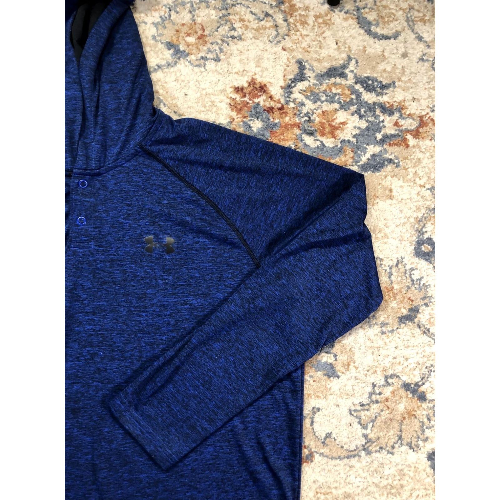 Under Armour Under Armour Hoodie Shirt Mens Large Blue Lightweight Henley Pullover HeatGear Shirt Size US L / EU 52-54 / 3 - 4 Thumbnail
