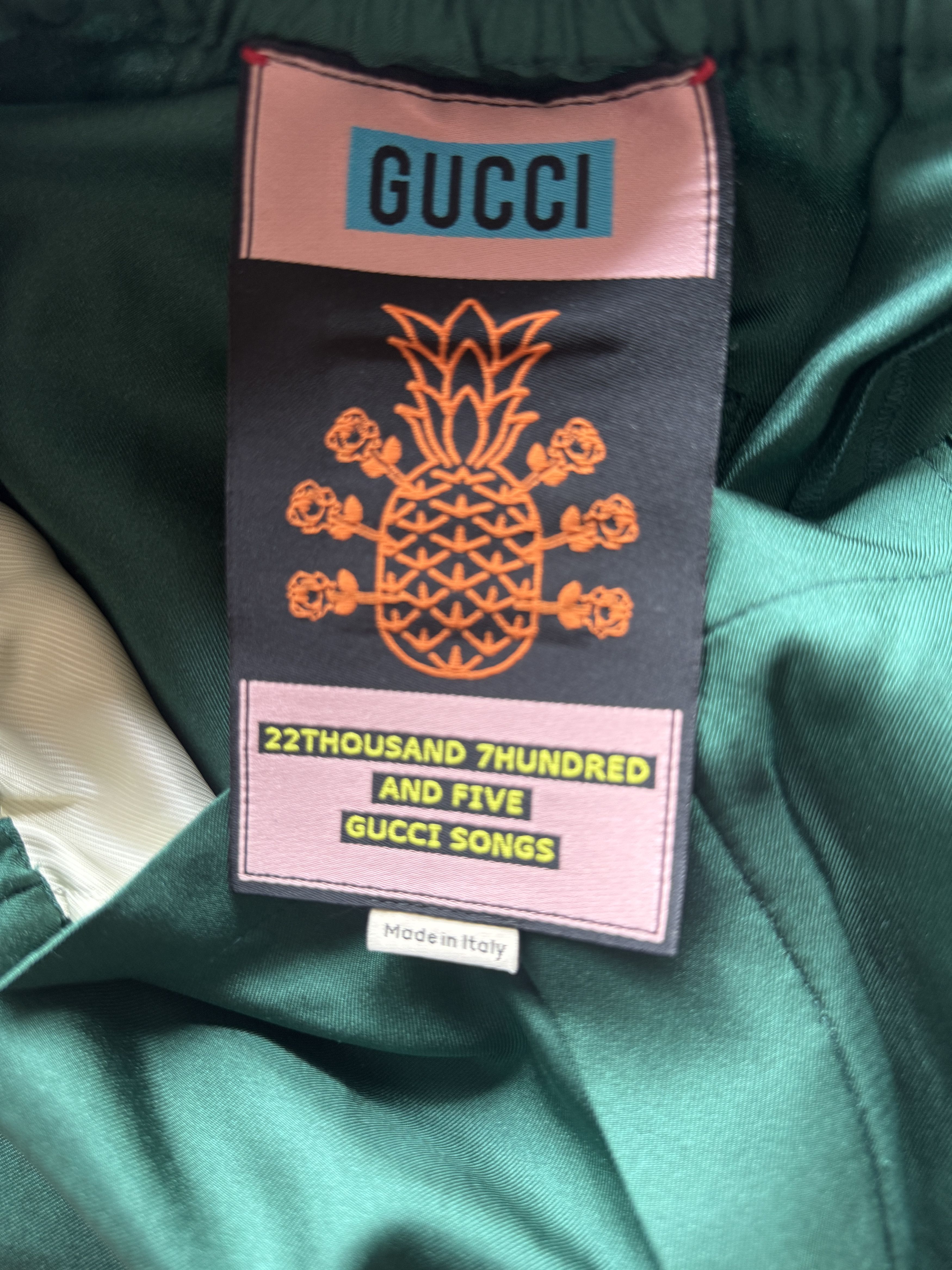 Gucci Green Silk Logo Shorts Size US 30 / EU 46 - 17 Thumbnail
