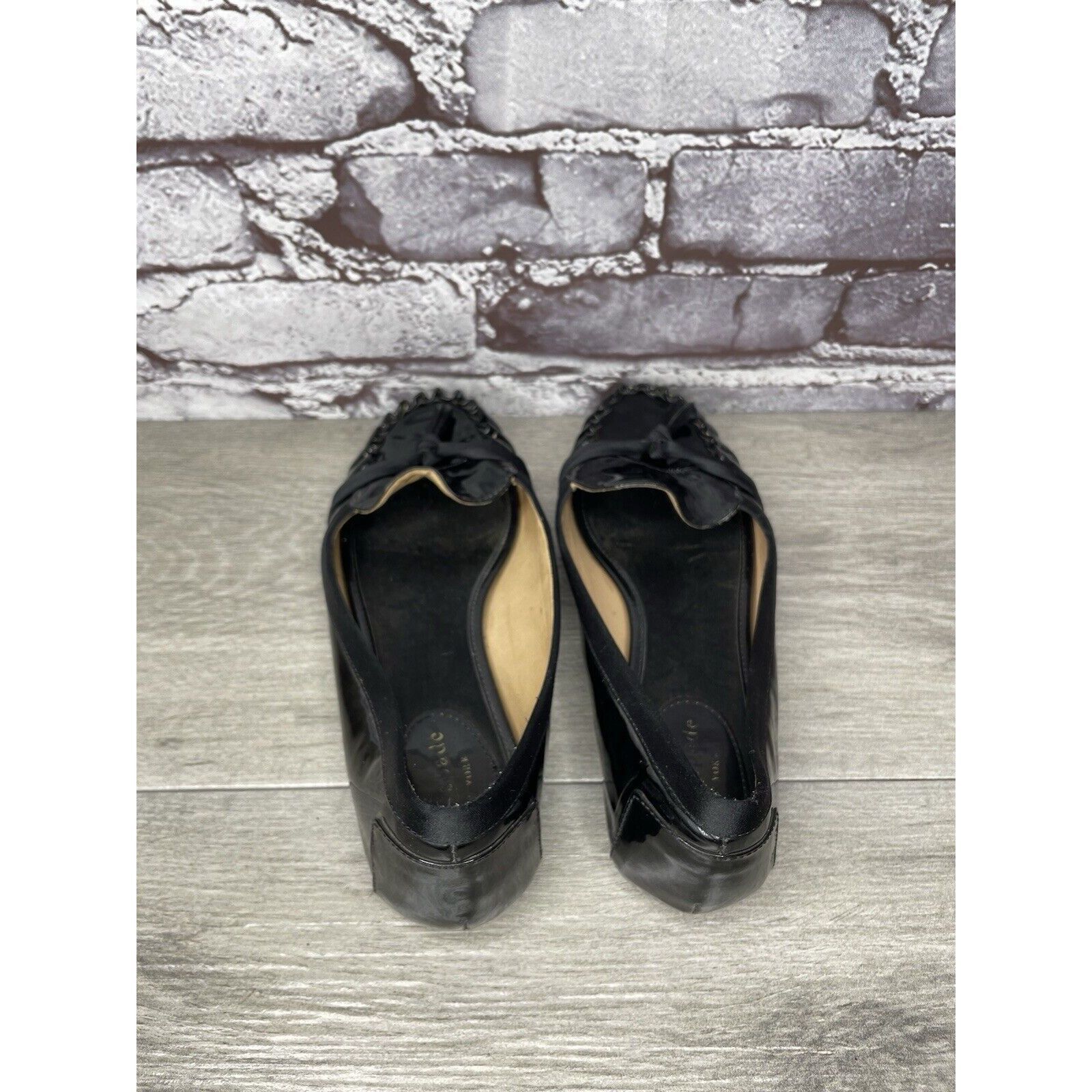 Kate Spade Kate Spade Black Patent Leather Slip On Bow Ballet Flats Sho Size US 6 / IT 36 - 4 Thumbnail