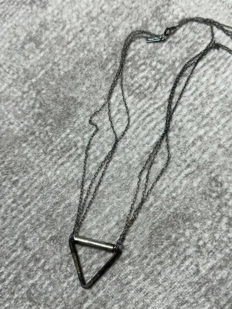 Undercover triple chain triangle necklace-2505