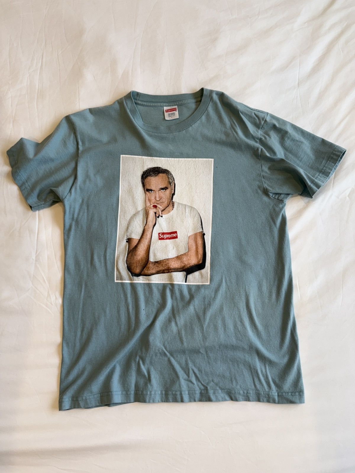 Supreme Supreme Morrissey Photo Tee Slate Blue SS16 – Size Large Size US L / EU 52-54 / 3 - 1 Thumbnail