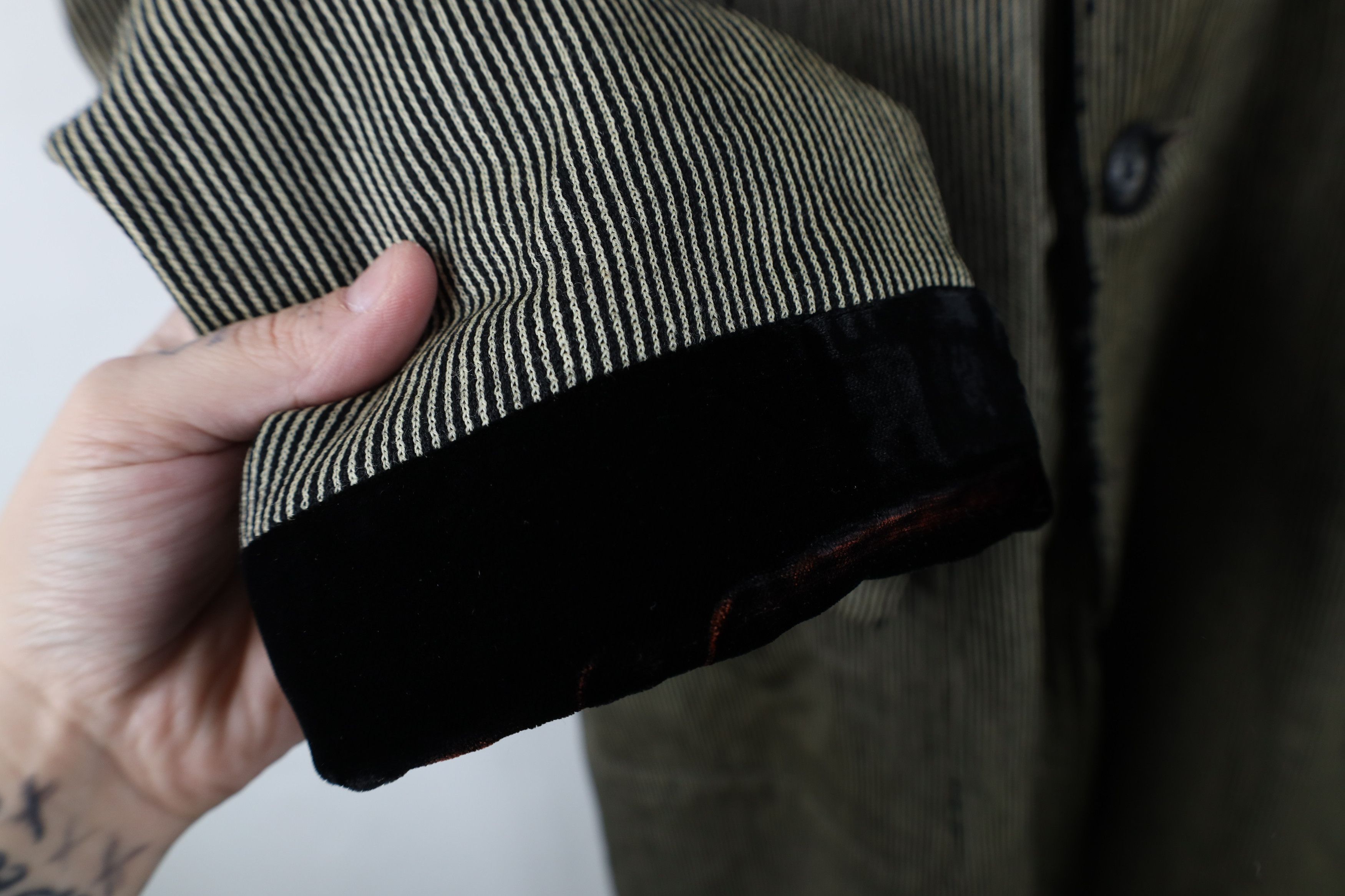 Vintage Vintage 50s Streetwear Trim Ribbed Wool Trench Coat USA Size US XXL / EU 58 / 5 - 8 Thumbnail