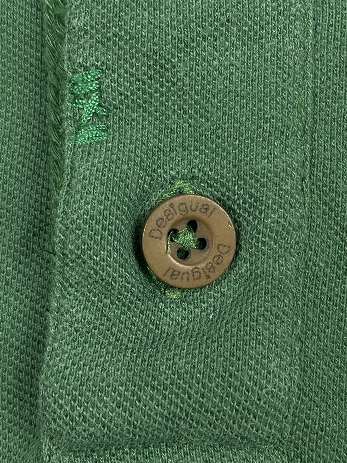 Desigual Desigual Luxury Green Long Sleeve Rugby Polo Shirt Patch Size US L / EU 52-54 / 3 - 8 Thumbnail