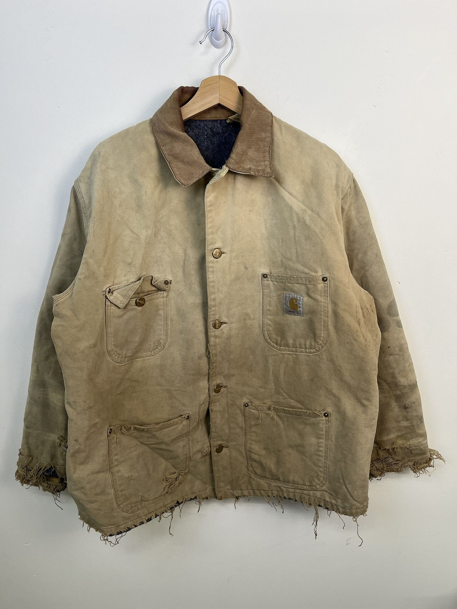 Carhartt Vintage Jacket Carhartt Distressed Thrashed Blanket Lined Chore Coat Size XL Size US XL / EU 56 / 4 - 1 Thumbnail