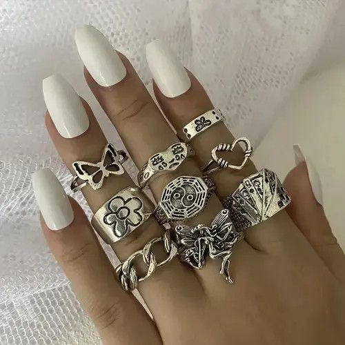 Japanese Brand × Vintage Punk Heart Butterfly Boho Ring Size ONE SIZE - 3 Thumbnail