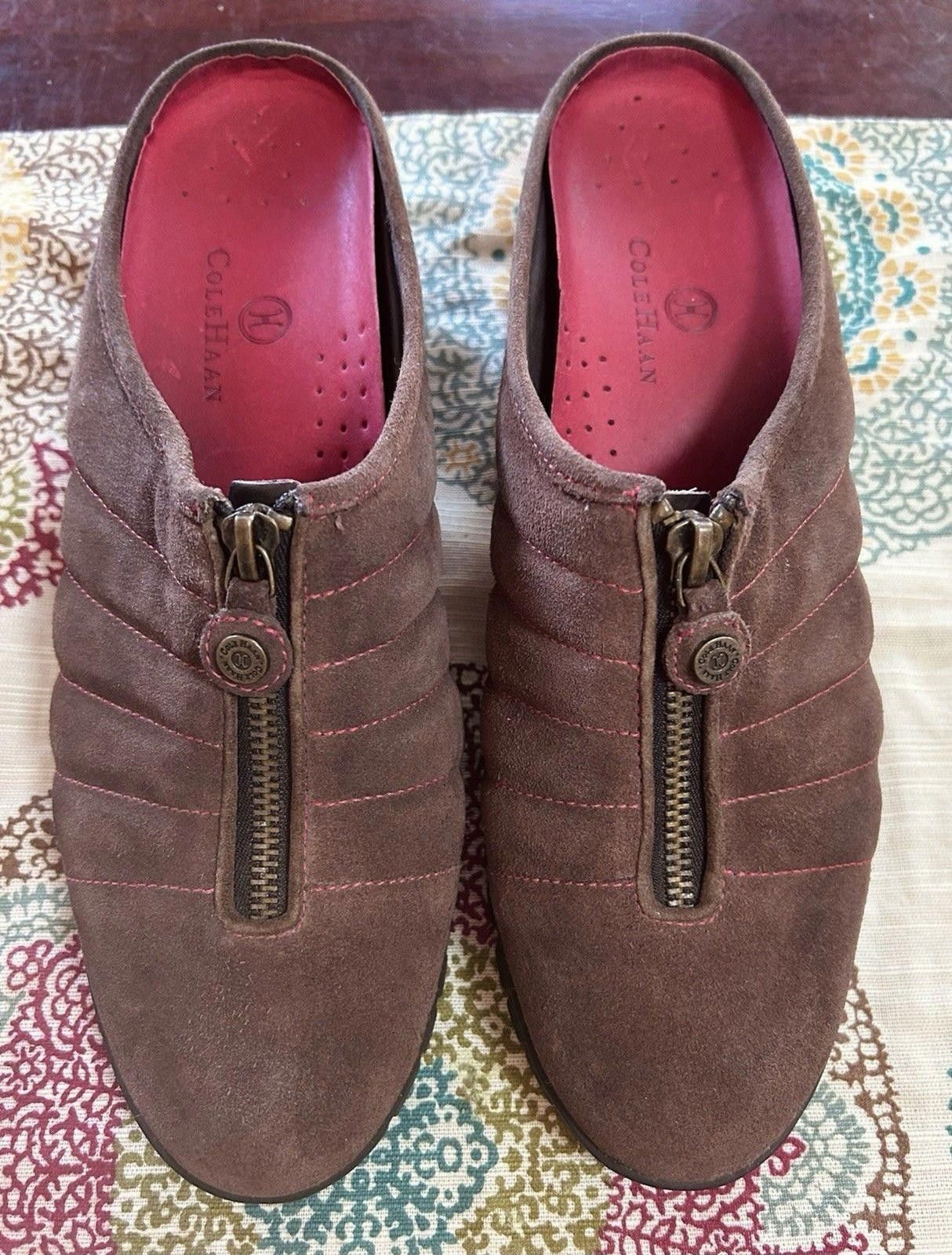 Cole Haan Cole Haan Air Suede Clogs Brown Comfort Zip Womens sz10 Size US 10 / IT 40 - 3 Thumbnail