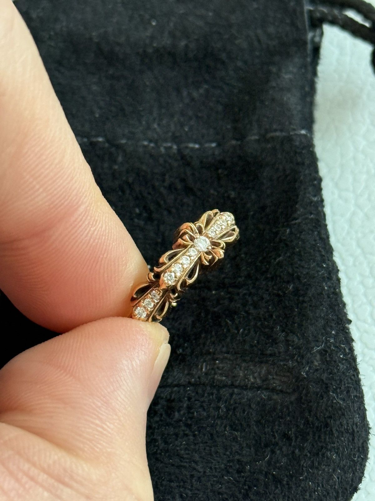 Chrome Hearts 22K Baby Classic Double floral Gold ring