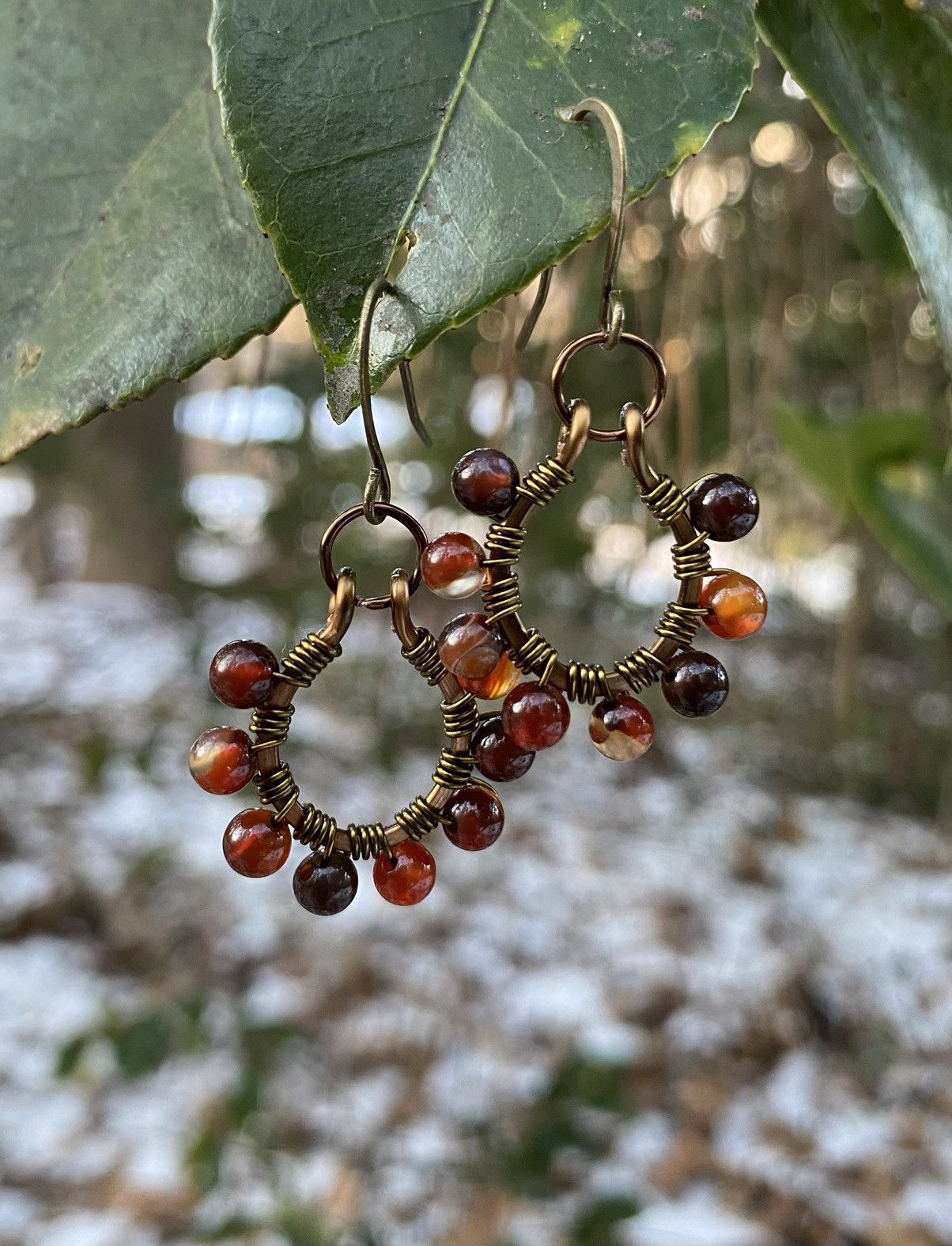 Handmade Dream Agate Hoops Size ONE SIZE - 1 Thumbnail