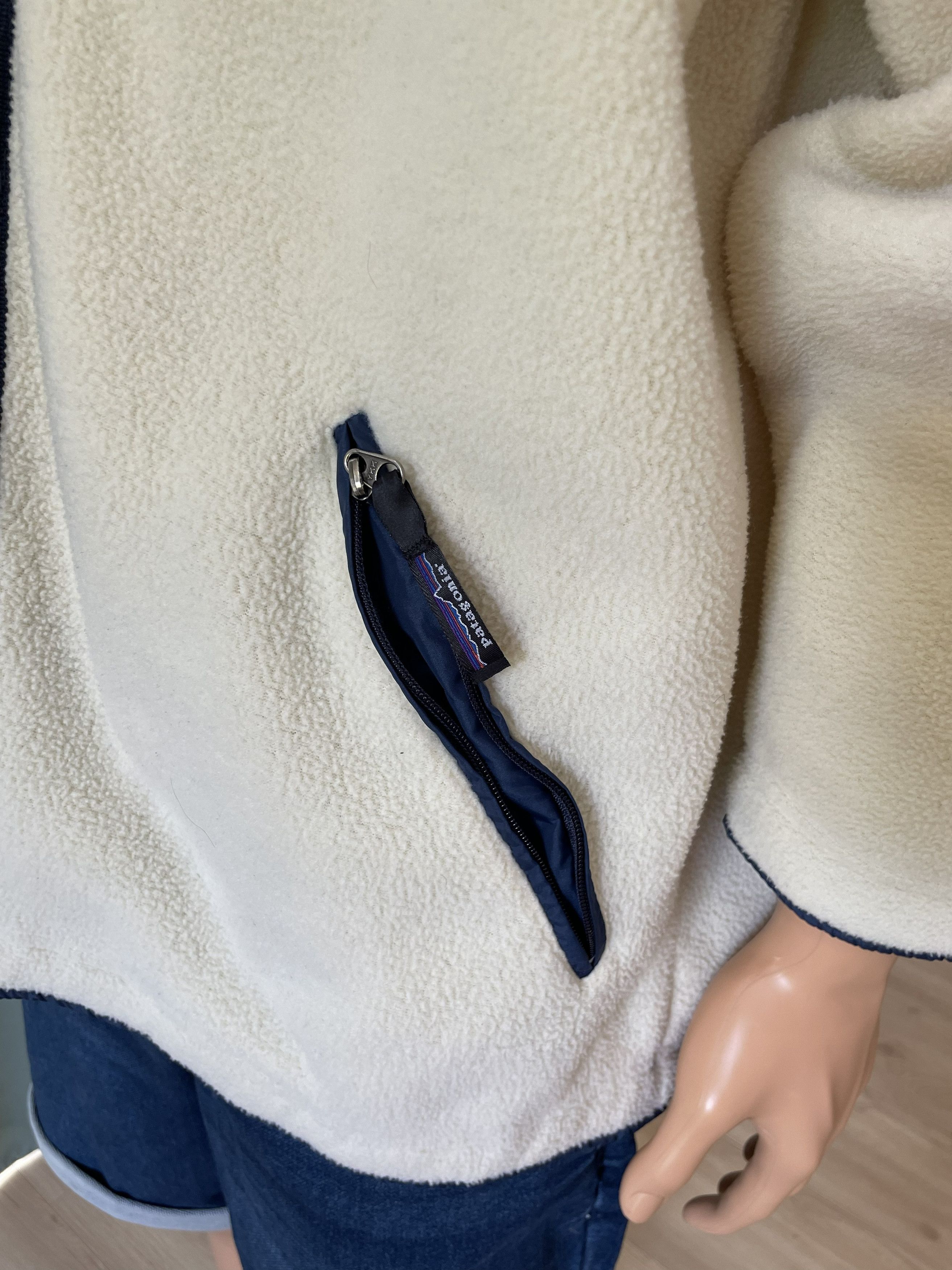 Patagonia 1995 Patagonia Synchilla Full-Zip Fleece - Cream/Navy - L Size US L / EU 52-54 / 3 - 8 Thumbnail