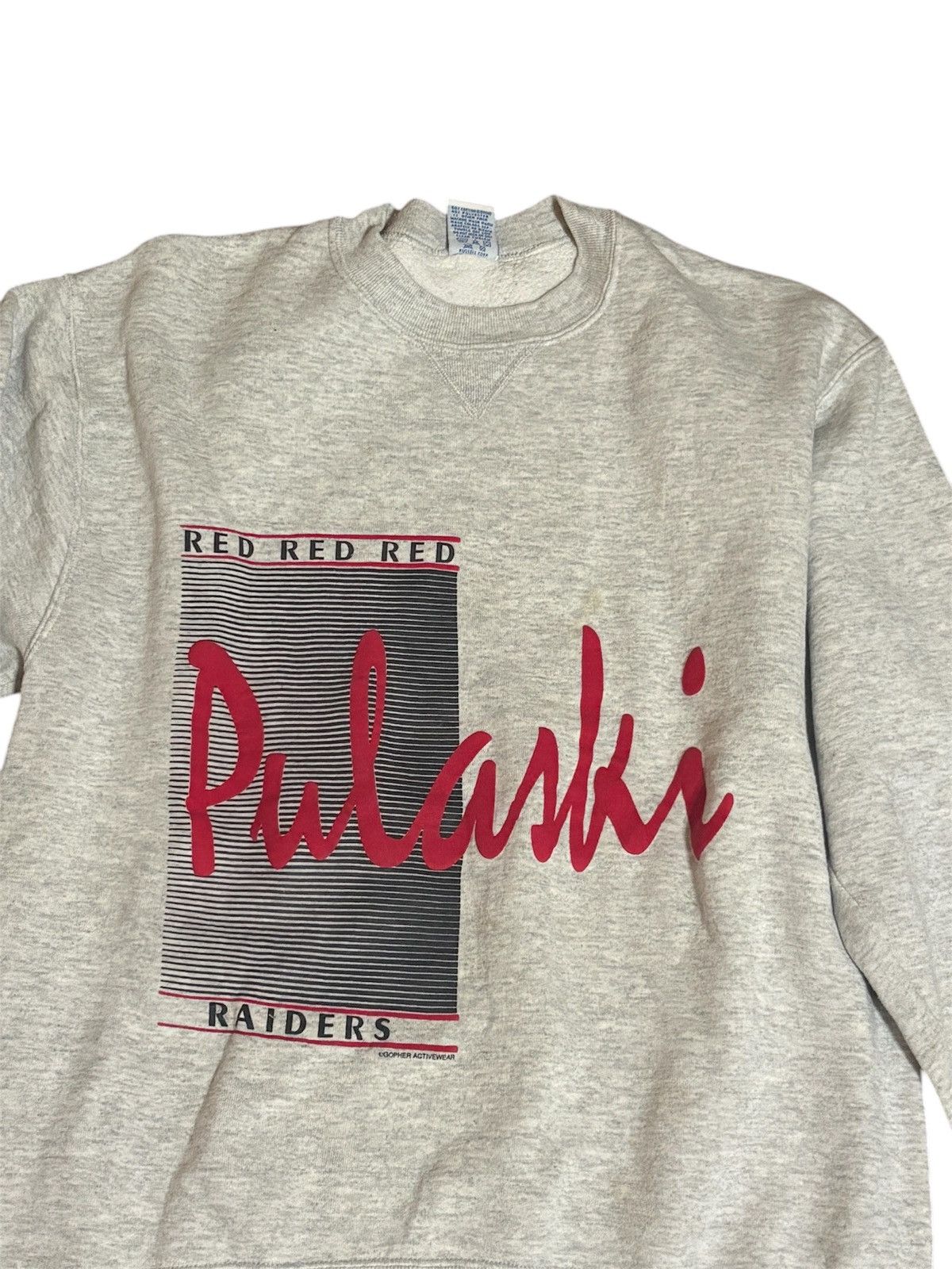 Vintage 1990s red Pulaski raiders sweatshirt Size US XL / EU 56 / 4 - 3 Thumbnail