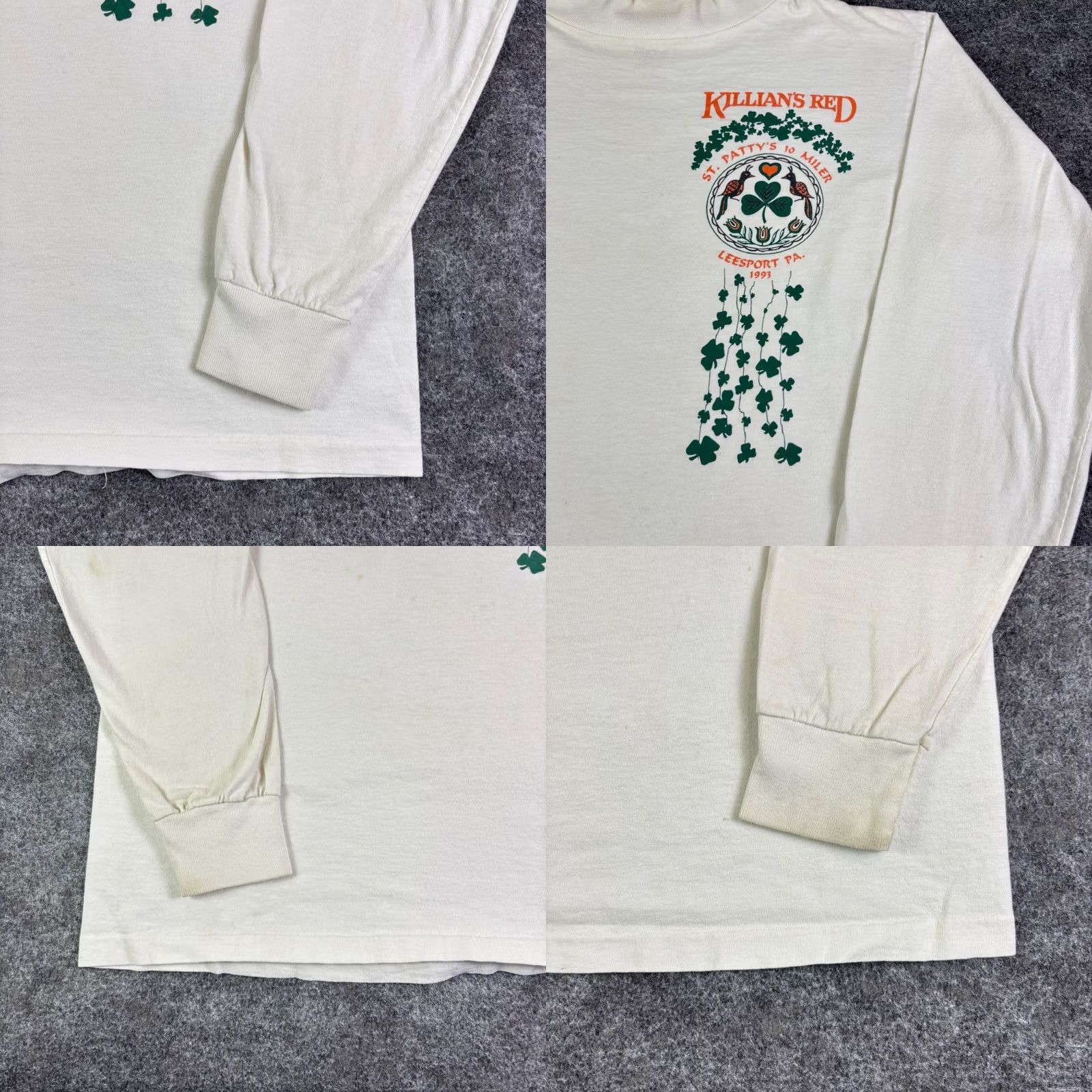 Vintage VINTAGE Killians Red St Pattys 10 Miler Long Sleeve Mock Neck Shirt Medium Men White 1990s Graphic Tee Sportswear Size US M / EU 48-50 / 2 - 8 Thumbnail
