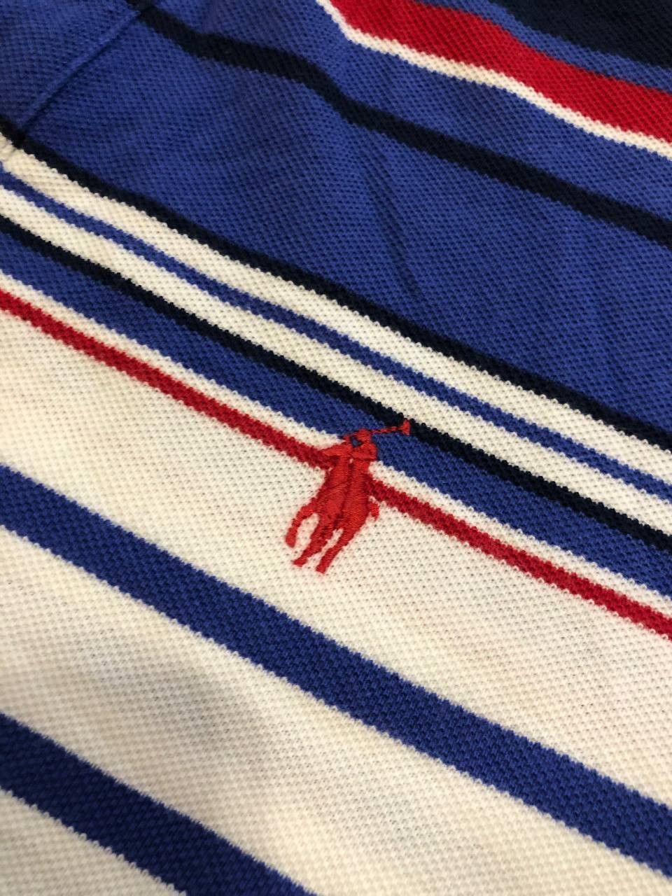 Polo Ralph Lauren Vintage Polo Ralph Lauren Striped Custom Fit Polo Size L Size US L / EU 52-54 / 3 - 5 Thumbnail
