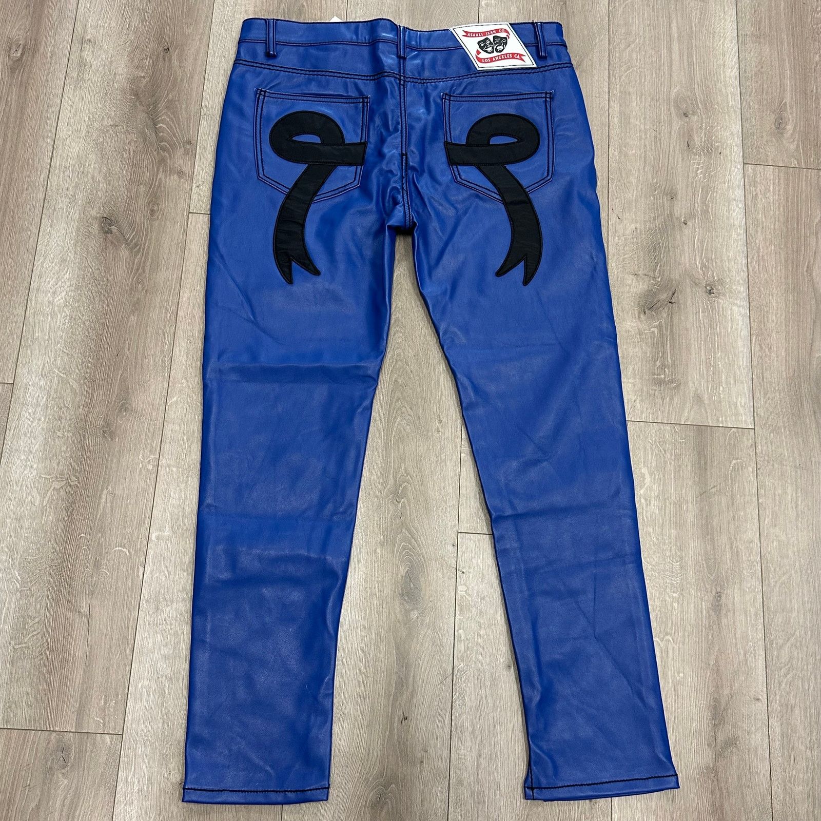 Asaali ASAALI CARTEL LEATHER DENIM PANTS | Grailed