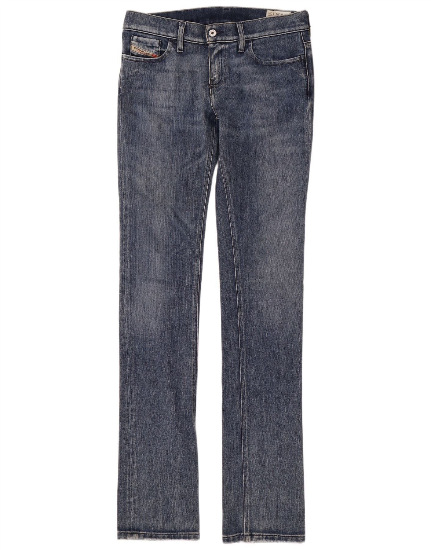 Diesel Womens Liv Straight Slim Jeans W29 L34 Blue Cotton Size 42" / US 20 - 1 Thumbnail