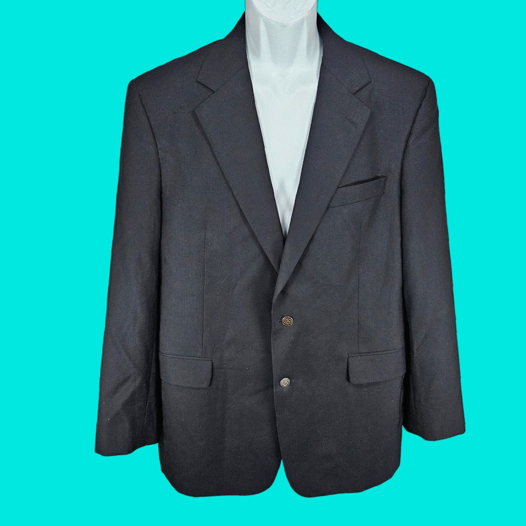 Brooks Brothers Brooks Brothers Navy 100% Wool Loro Piana Brookwood 2 Button Notch Blazer 42R Size 42R - 1 Thumbnail