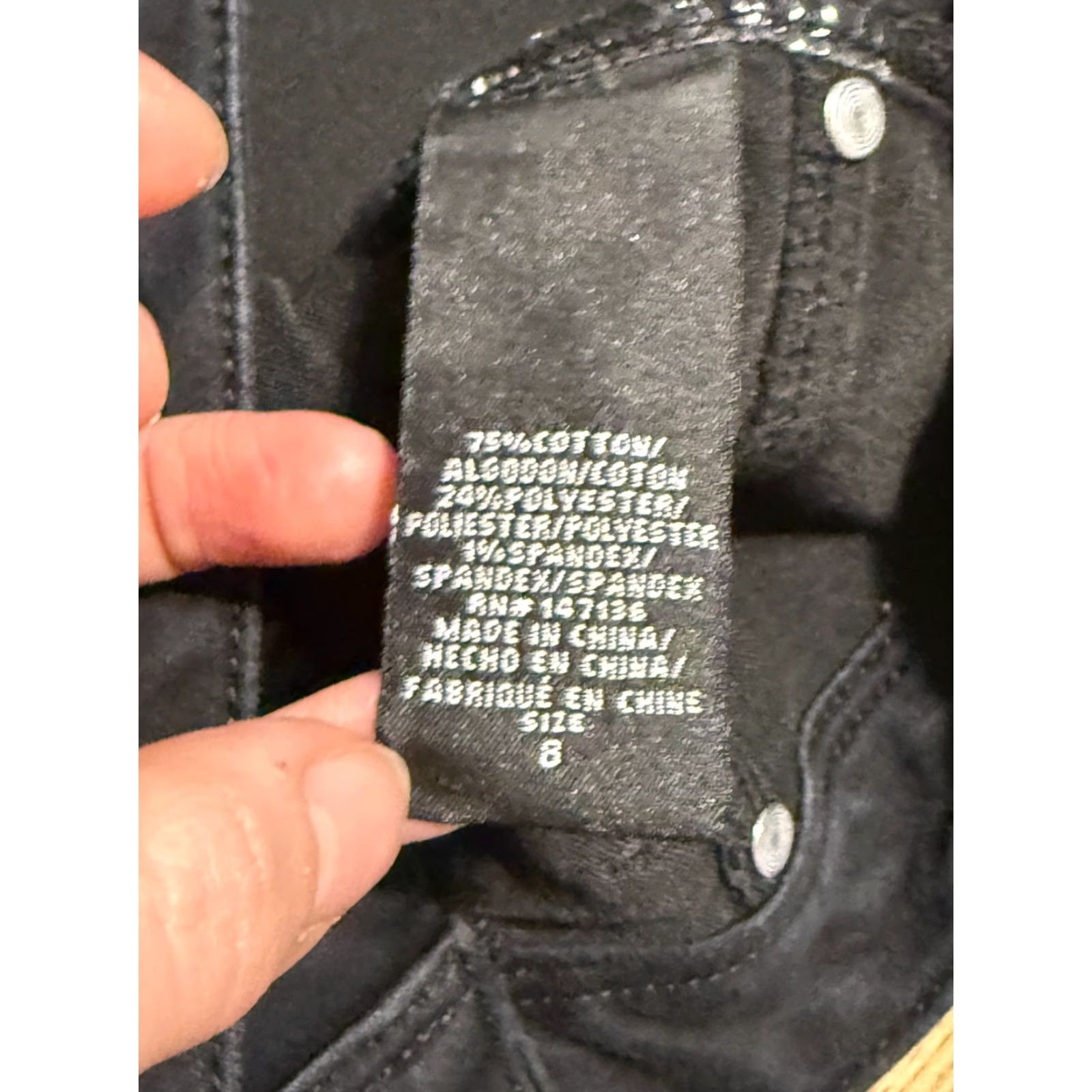 Vintage 1822 Denim Jeans Women 8 Black Denim Straight Mid Rise Pockets Womens Size 30" / US 8 / IT 44 - 6 Thumbnail