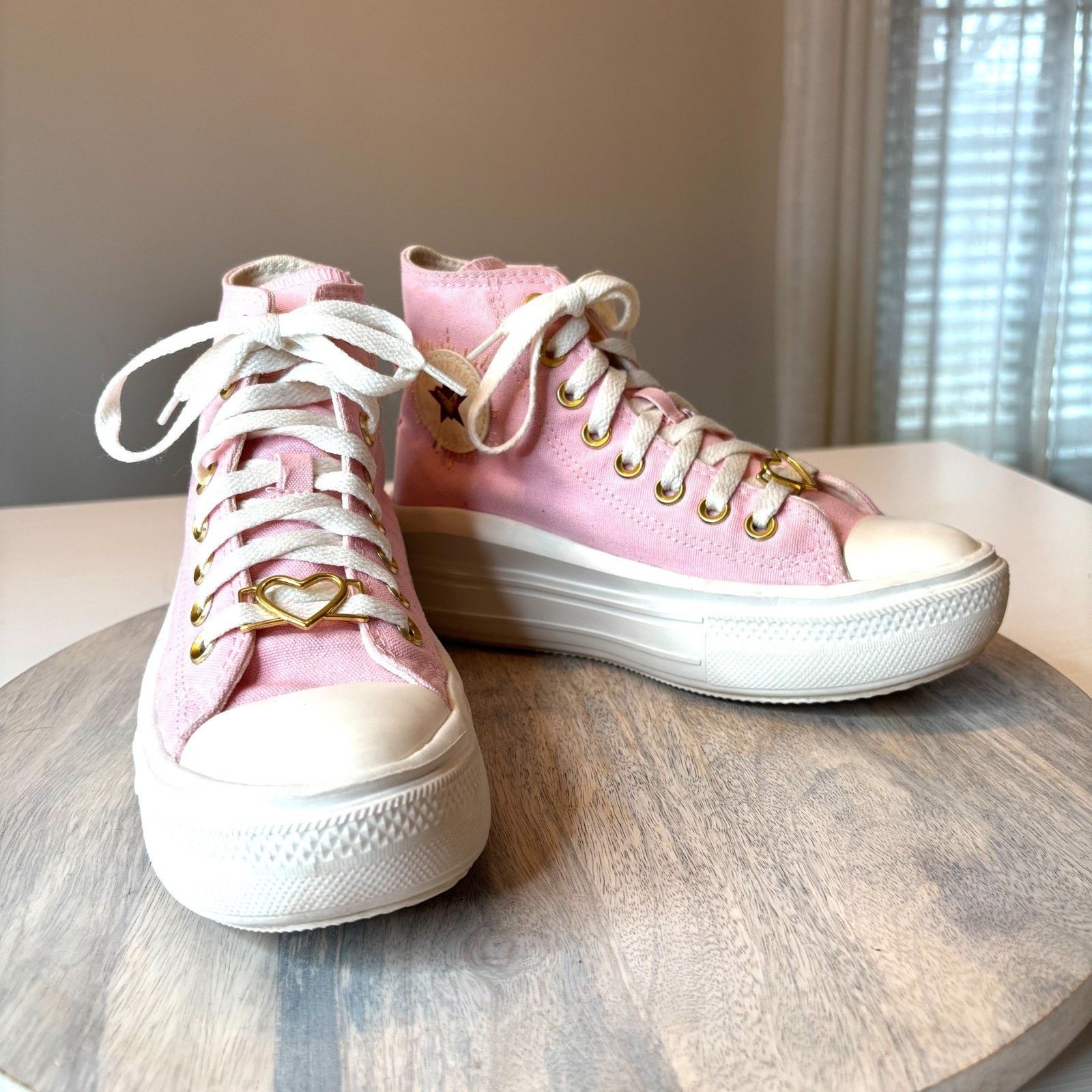 Converse Converse Chuck Taylor Platform Move Pink Heart Sneakers 5.5 Size US 5.5 / IT 35.5 - 4 Thumbnail