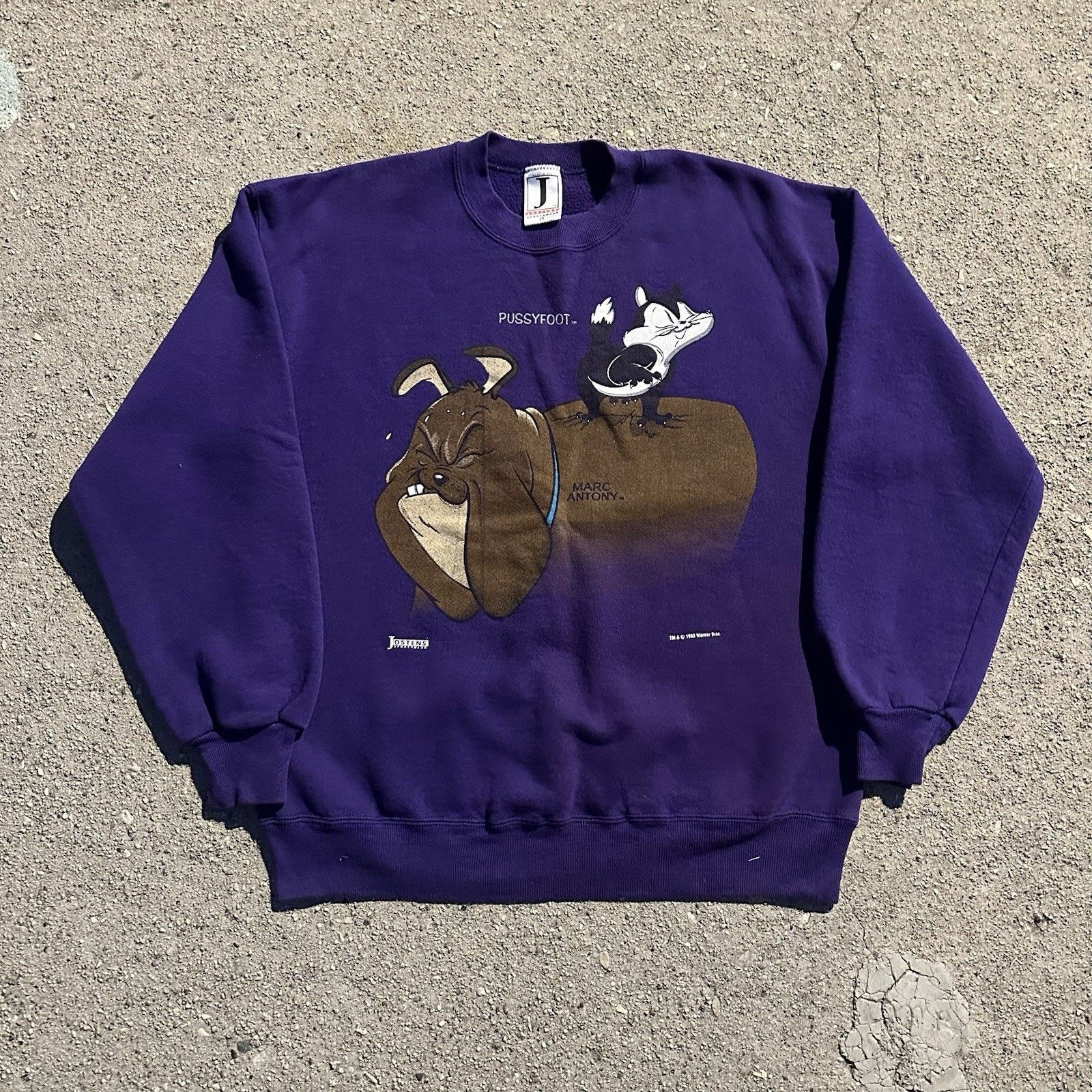 Vintage × Warner Bros Vintage 1993 Warner Bros Pussyfoot & Marc Antony Sweatshirt Size US L / EU 52-54 / 3 - 2 Thumbnail