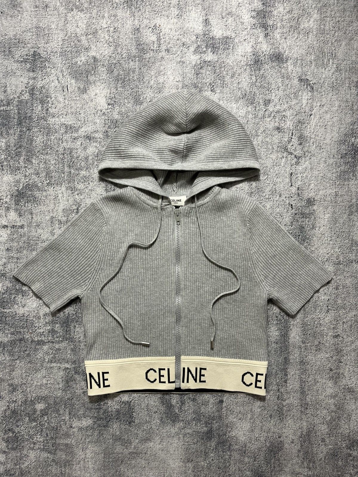 Celine Celine cropped zipped short-sleeved sweatshirt Size M / US 6-8 / IT 42-44 - 1 Thumbnail