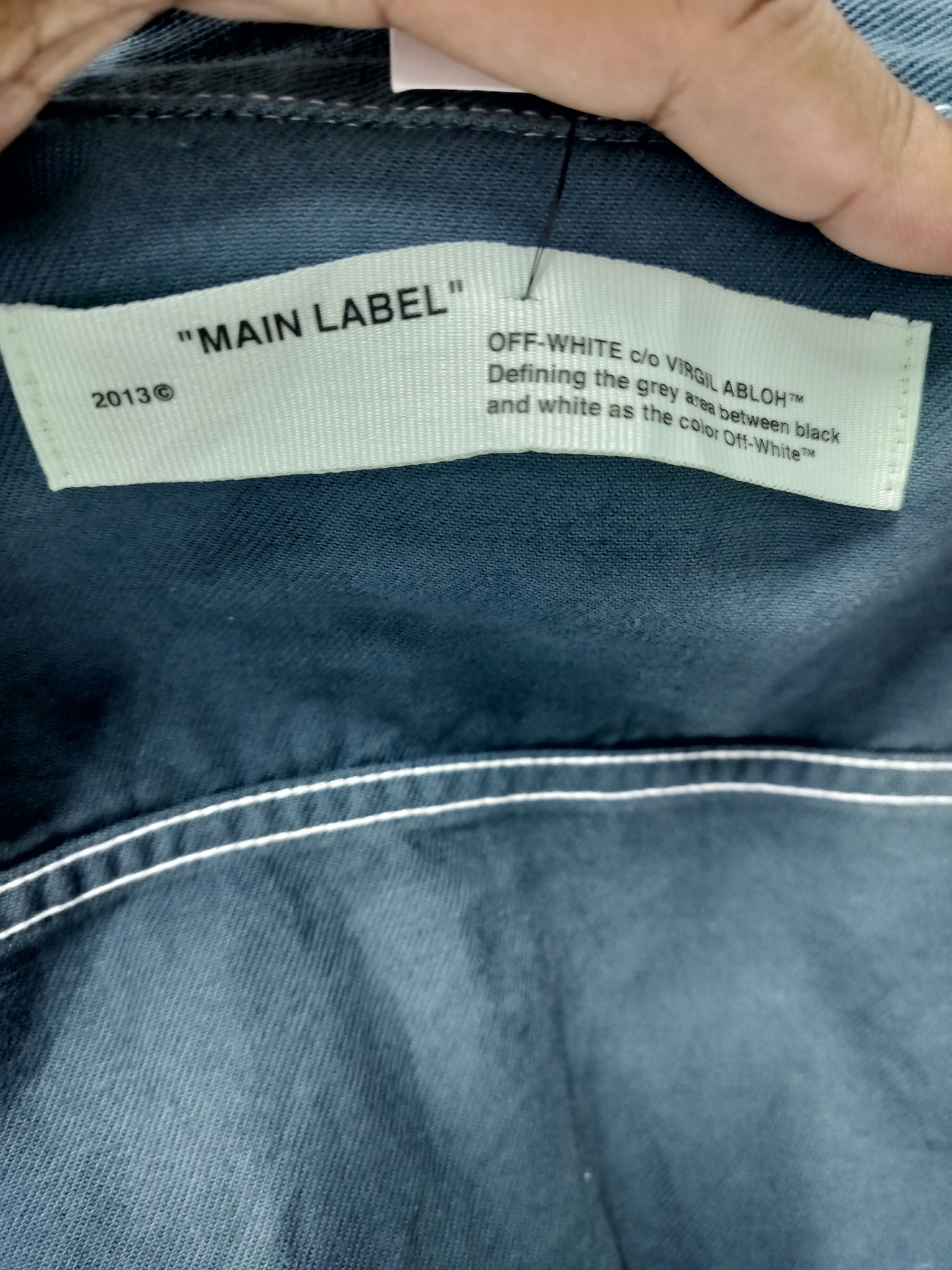 Off-White OFF-WHITE "MAIN LABEL" 2013 Zip Up Shirt Jacket Teal Size US L / EU 52-54 / 3 - 4 Thumbnail