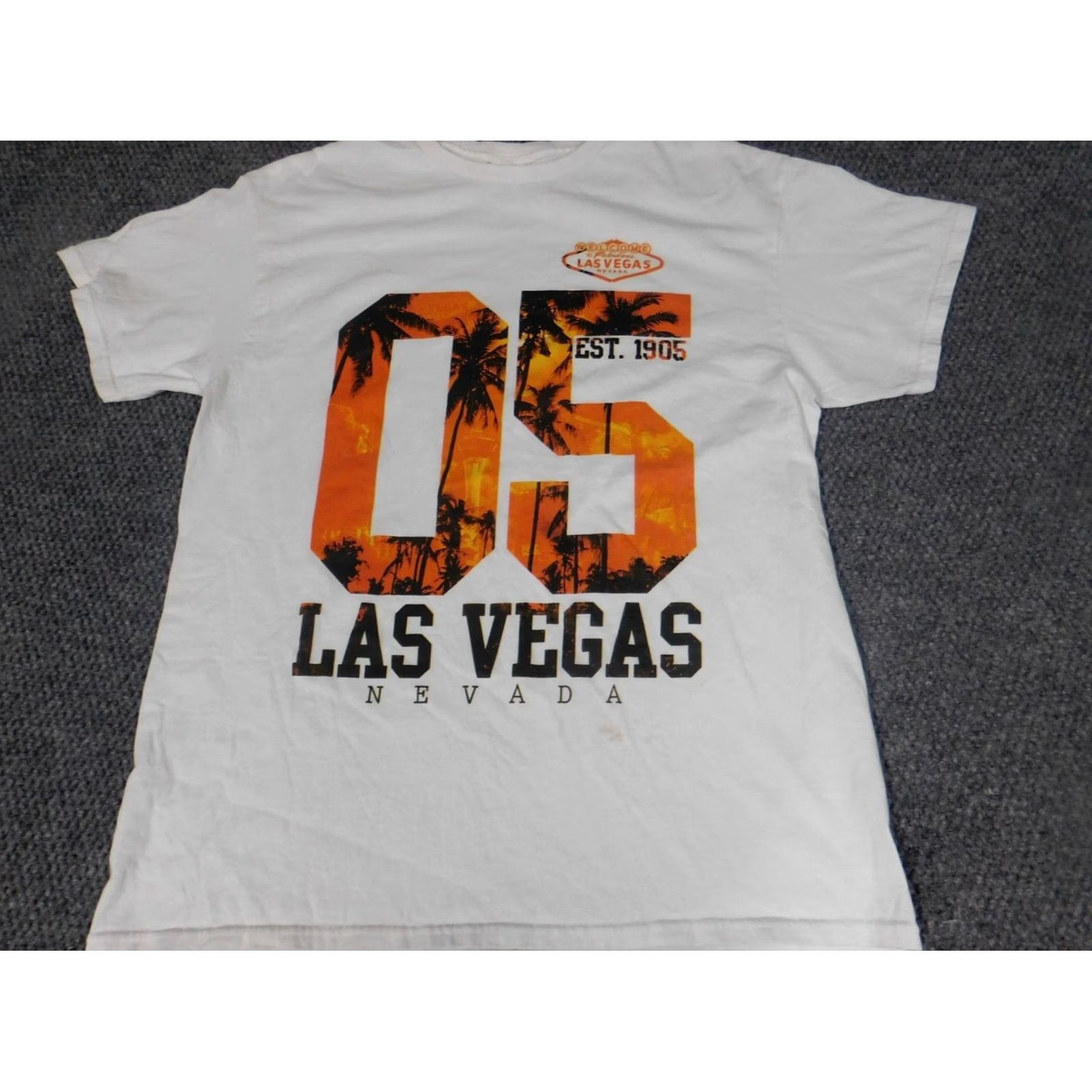 Delta Delta Las Vegas Mens Shirt L White Knit Cotton Short Sleeve Crew Neck T-Shirt Logo Breathable Regular Vintage No Size US L / EU 52-54 / 3 - 2 Thumbnail