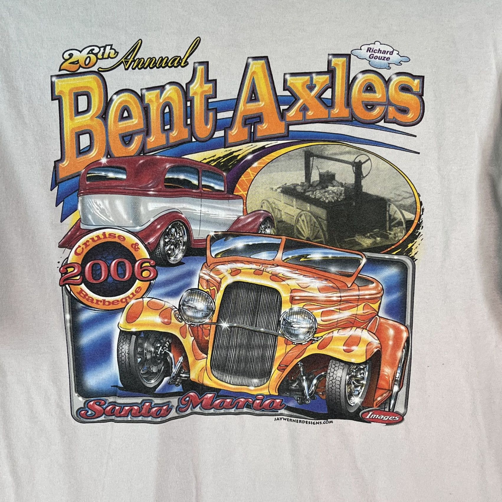 Gildan Bent Axles 26th Annual 2006 Cruise & Barbeque Santa Maria Gray Mens T Shirt 2XL Size US XXL / EU 58 / 5 - 4 Thumbnail