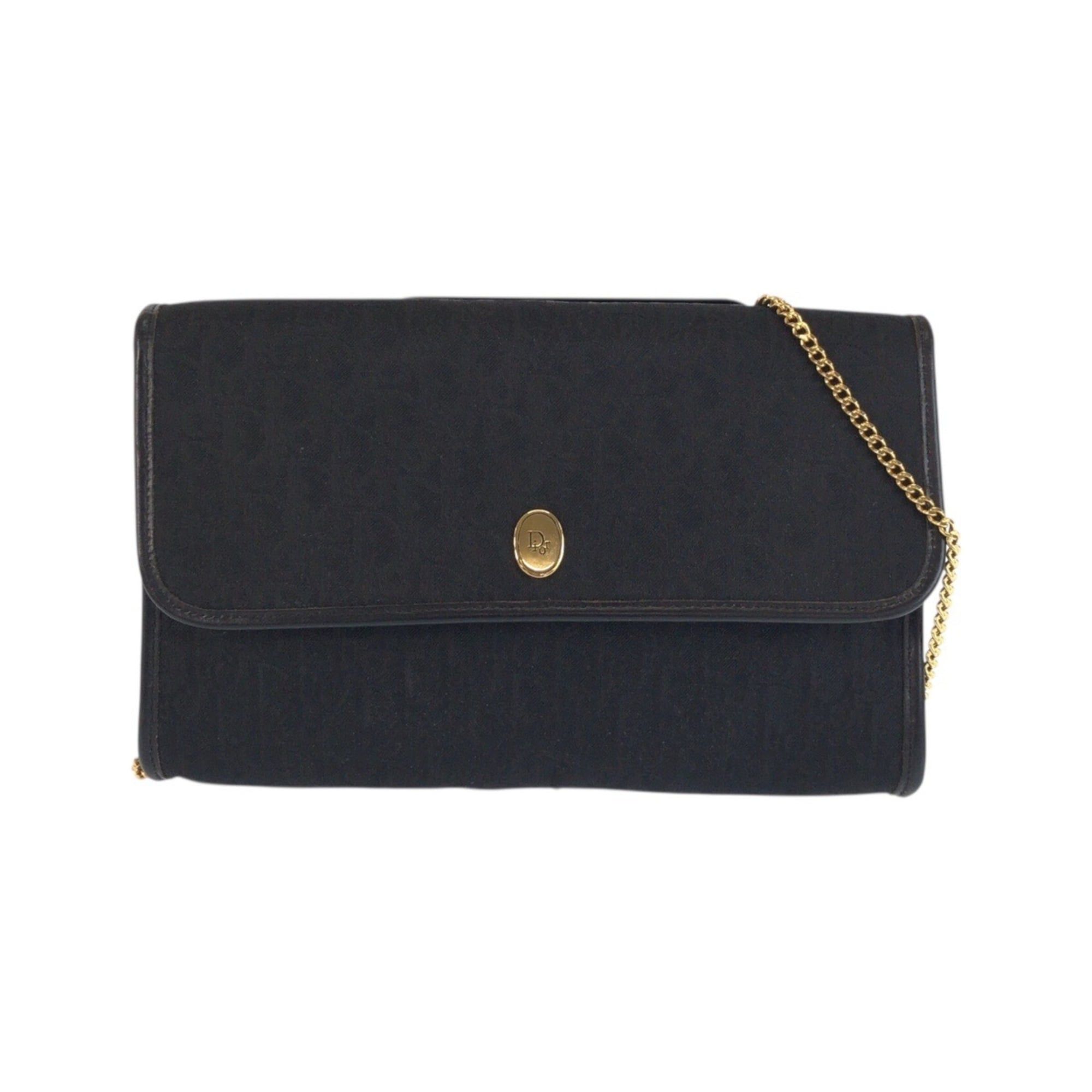 Dior Christian Dior Vintage Trotter Black Canvas Chain Shoulder Bag/Pouch for Women Size ONE SIZE - 1 Thumbnail