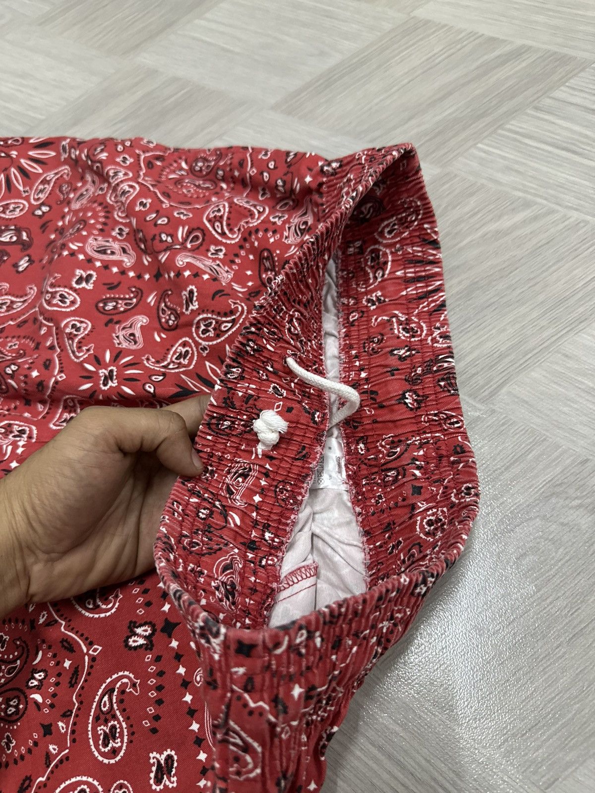 Designer Cookman Chef Short Pants - Red Paisley Size US 30 / EU 46 - 8 Thumbnail
