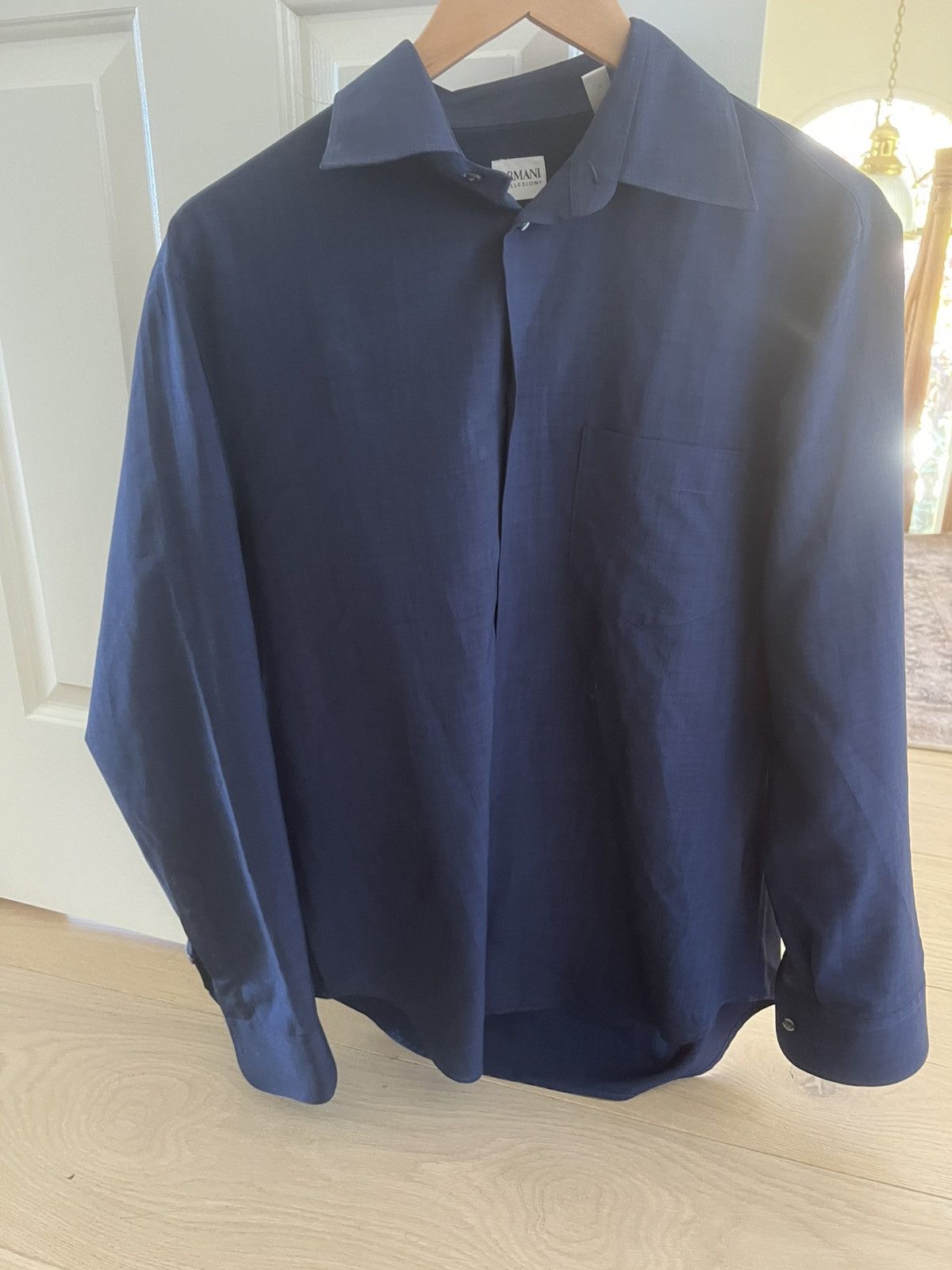 Armani Collezioni Armani Collezioni Blue Dress Shirt Size M Polyester Size US M / EU 48-50 / 2 - 1 Preview