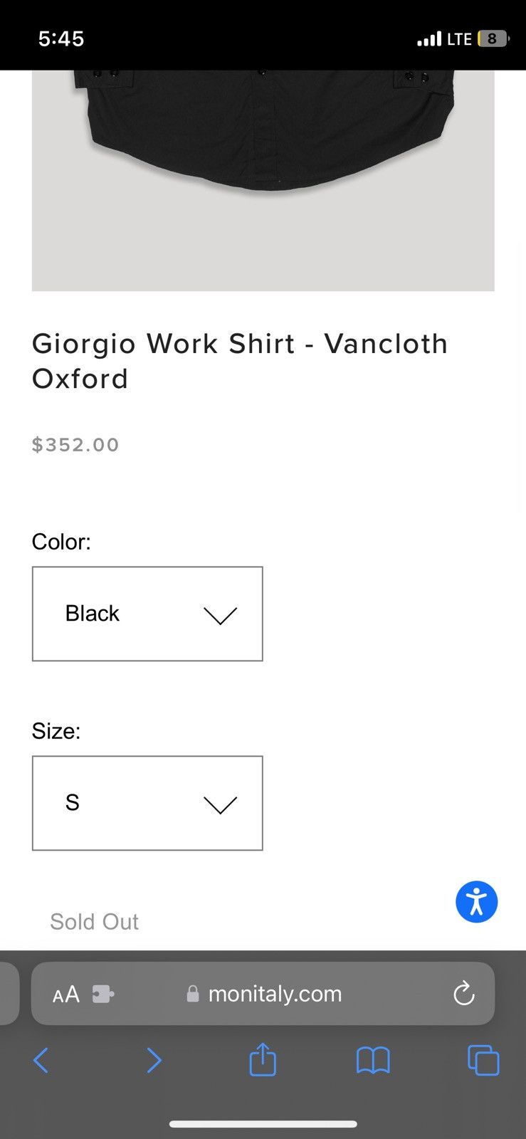 Monitaly Monitaly Giorgio Black Button Up Size US S / EU 44-46 / 1 - 2 Thumbnail