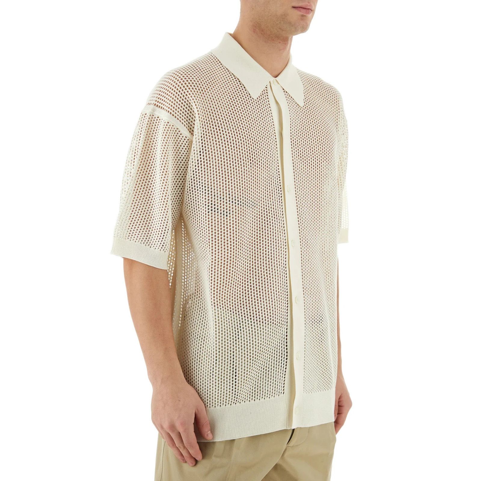 Prada PRADA White Silk Blend Shirt New & Authentic (Men's size:50; Size US M / EU 48-50 / 2 - 3 Thumbnail
