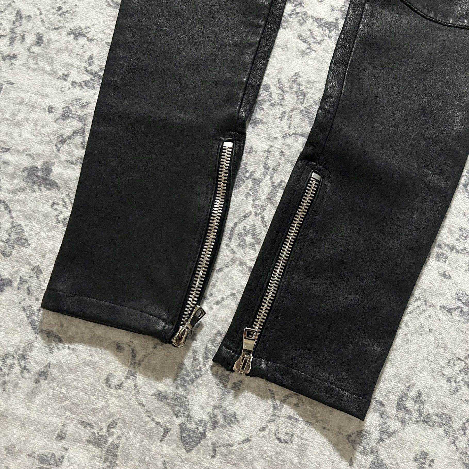 Balmain AW10 Leather Moto Biker Pants
