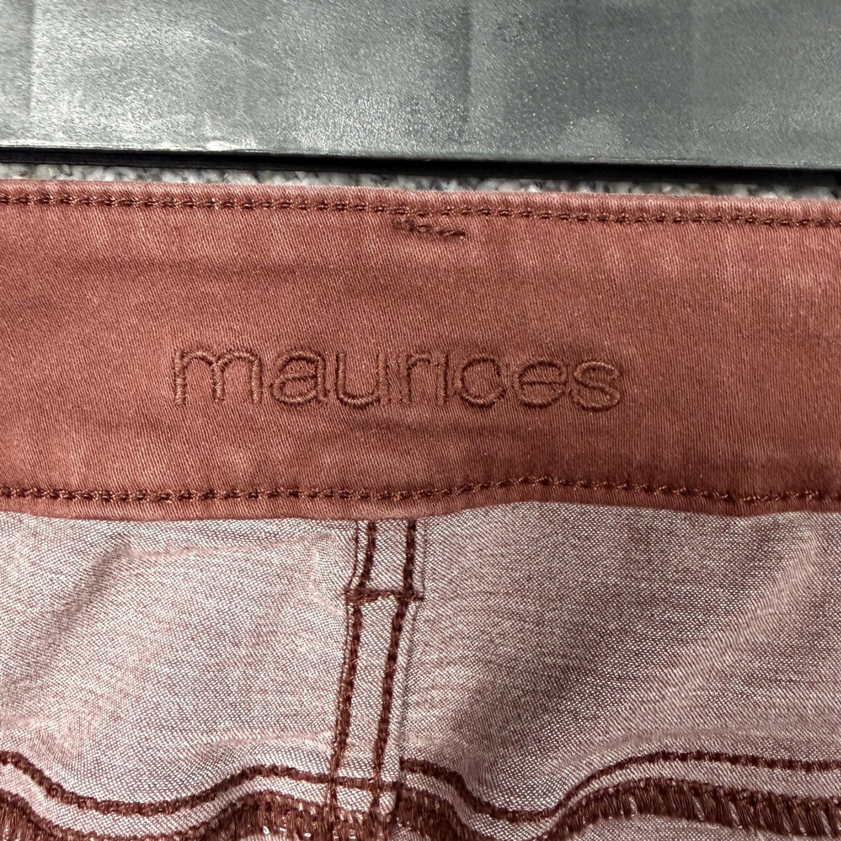 Vintage Maurices Jeans Womens M Rust Reddish-Brown Mid Rise Skinny Stretch Denim 30x28 Size 32" / US 10 / IT 46 - 7 Thumbnail