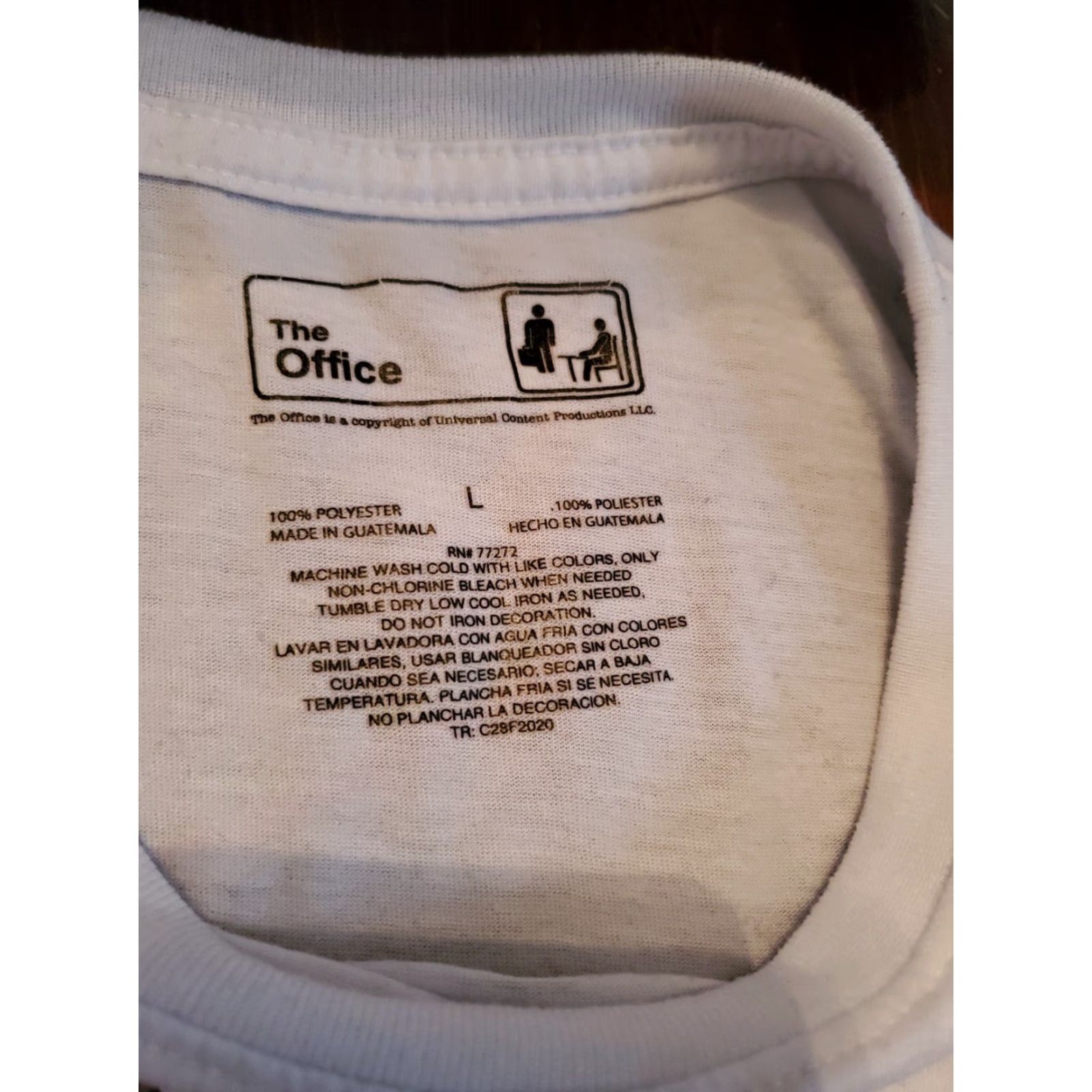 Vintage The Office Shirt Womens Large Short Sleeve Crew Neck White Graphic Logo Dwight Schrute Michael Scott Size L / US 10 / IT 46 - 2 Thumbnail