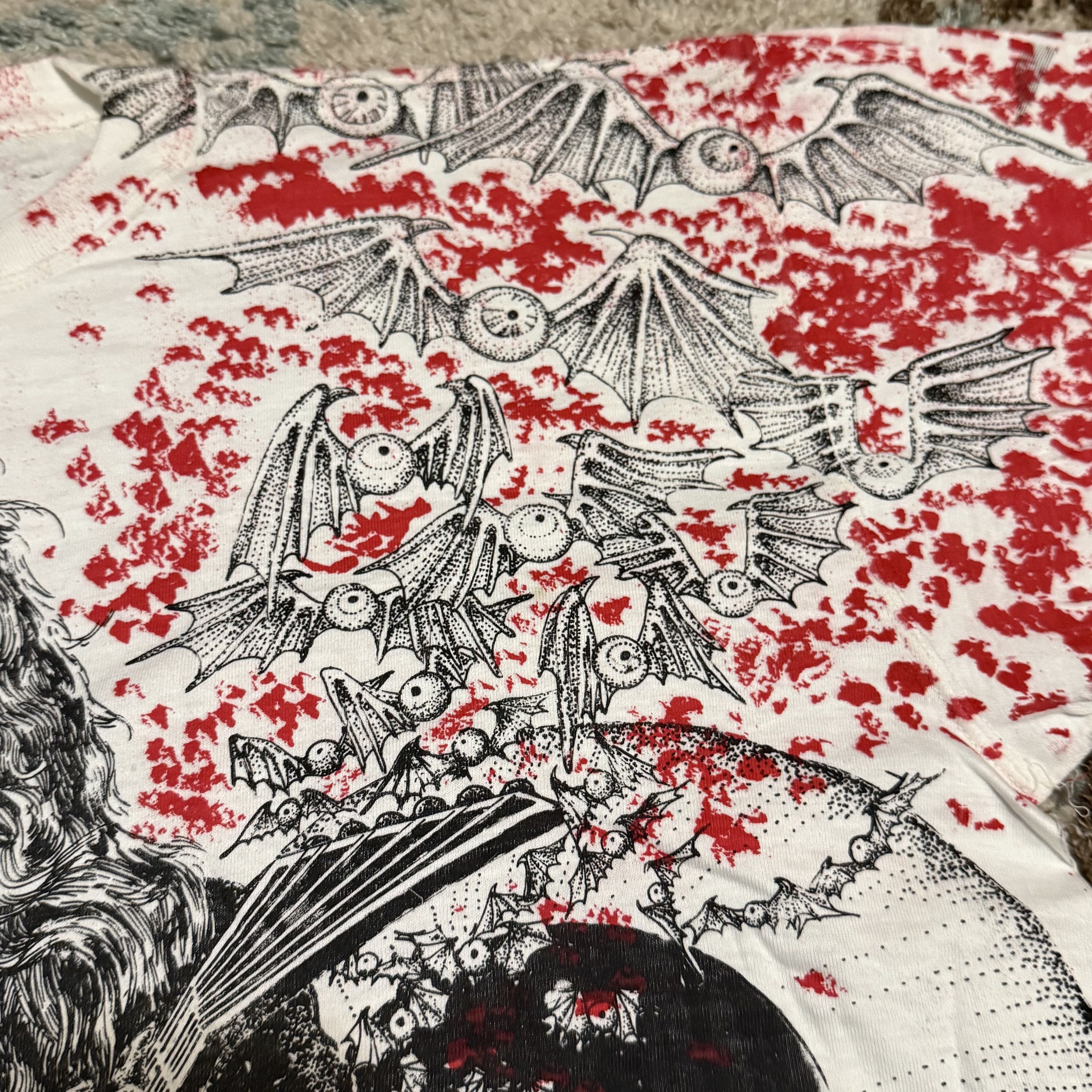 Liquid Blue × Vintage Vintage 90s Morbid Rags Skeleton Shirt AOP Size XL Eyes Size US XL / EU 56 / 4 - 6 Thumbnail