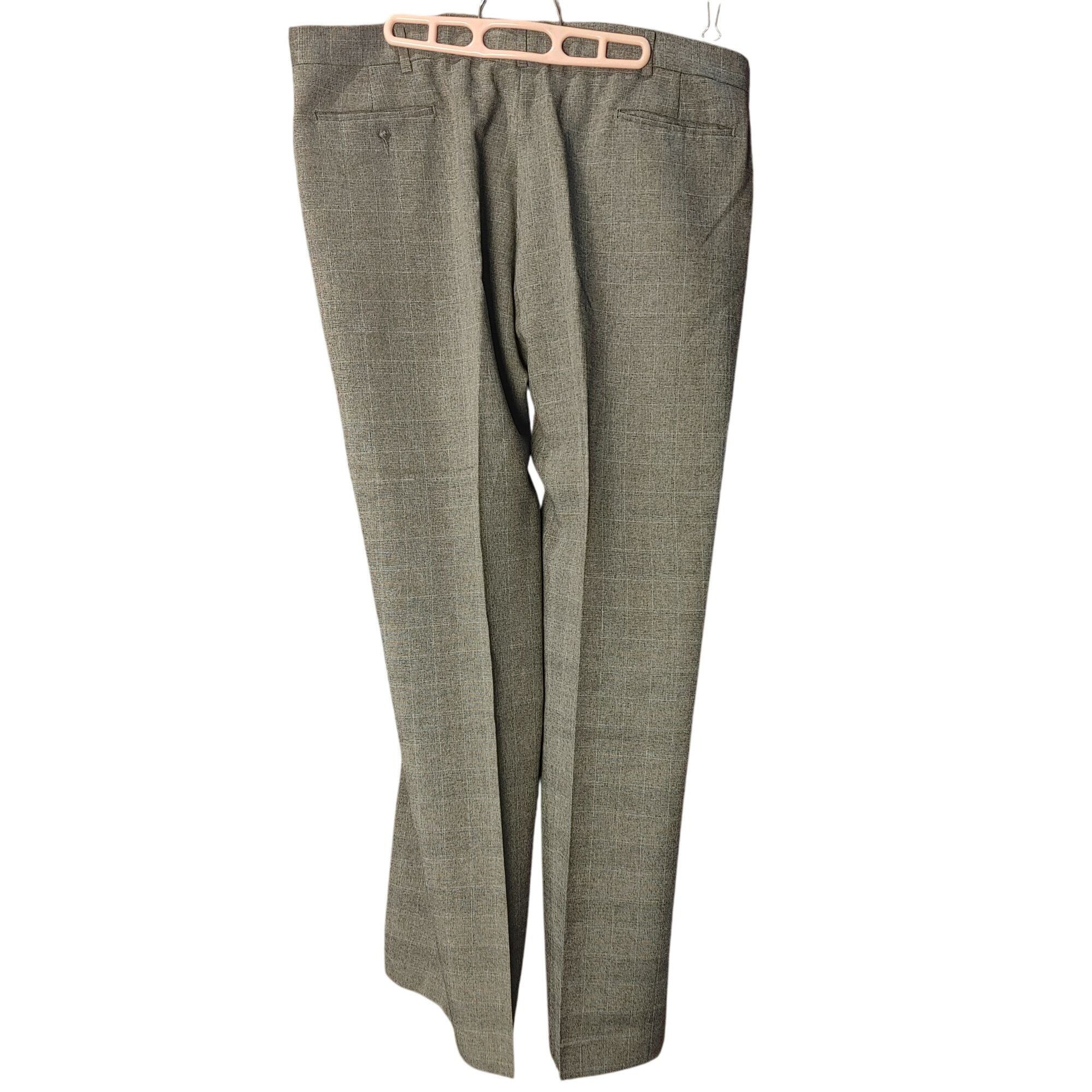 Haggar Haggar Magic Stretch Men's Grey Straight Leg Pleated Dress P Size US 40 / EU 56 - 2 Thumbnail