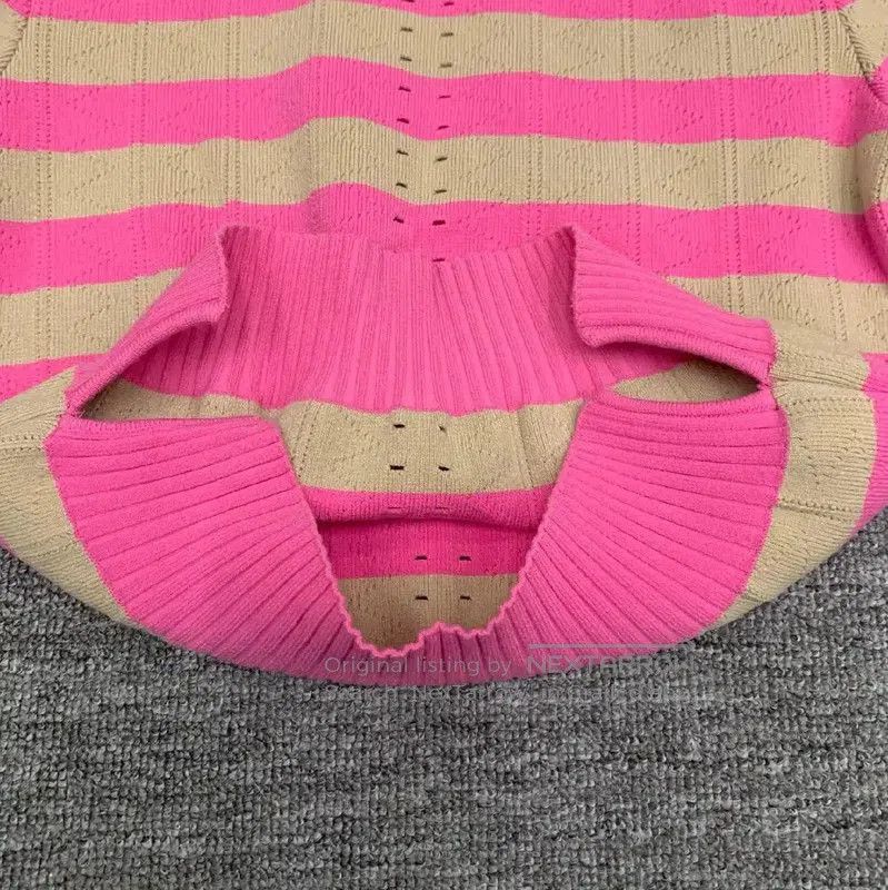 Fendi Fendi Pink Striped Cotton Women's T-Shirt . Size S / US 4 / IT 40 - 5 Thumbnail