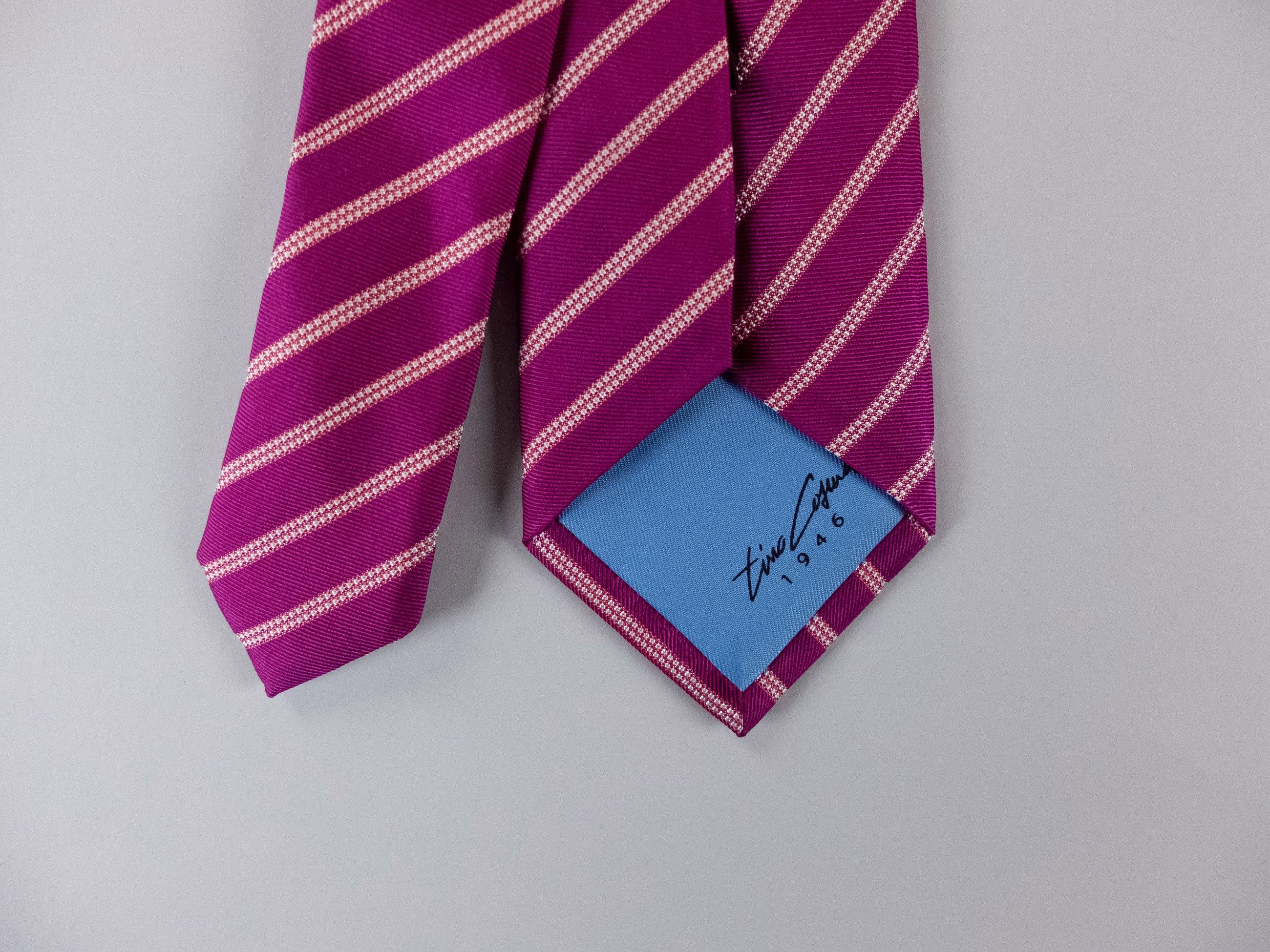 Other TINO COSMA pink striped silk tie authentic NWT Made in Italy Size ONE SIZE - 4 Thumbnail
