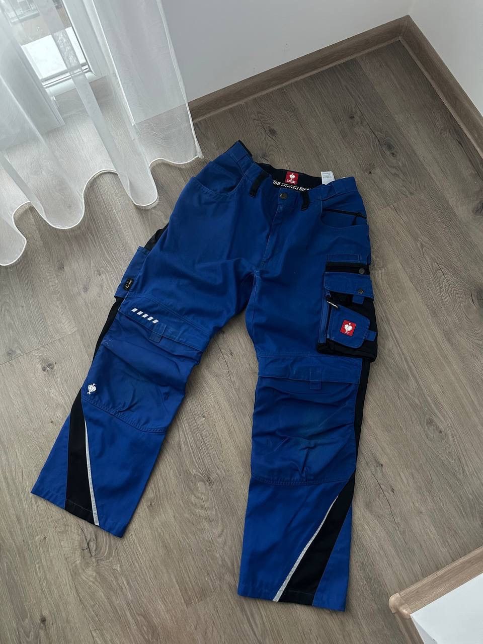 Stewart & Strauss × Vintage Vintage Strauss Workwear Distressed Blue Cargo Pants Size US 31 - 4 Thumbnail