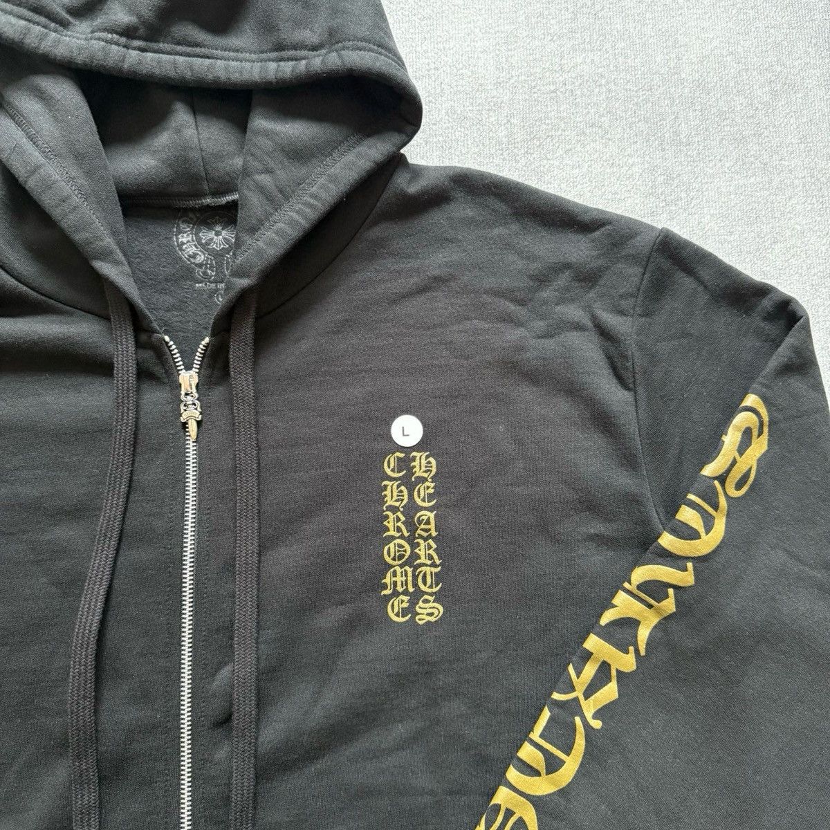 Chrome Hearts Chrome Hearts Black& Gold Glitter Script Zip Up Hoodie Size US L / EU 52-54 / 3 - 2 Thumbnail