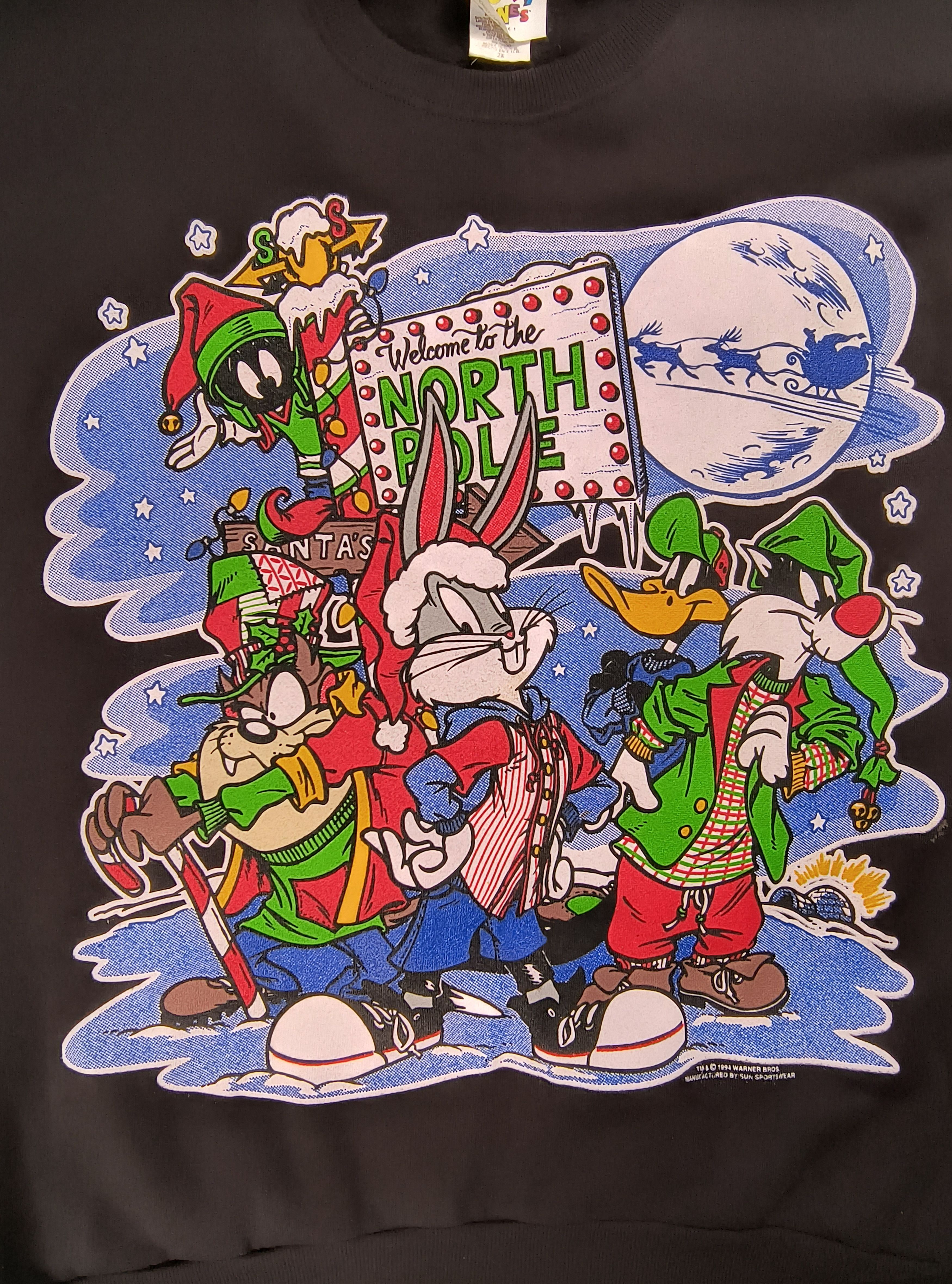 Vintage Vintage Looney Tunes North pole 1994 crewneck sweatshirt Size US XXL / EU 58 / 5 - 1 Thumbnail