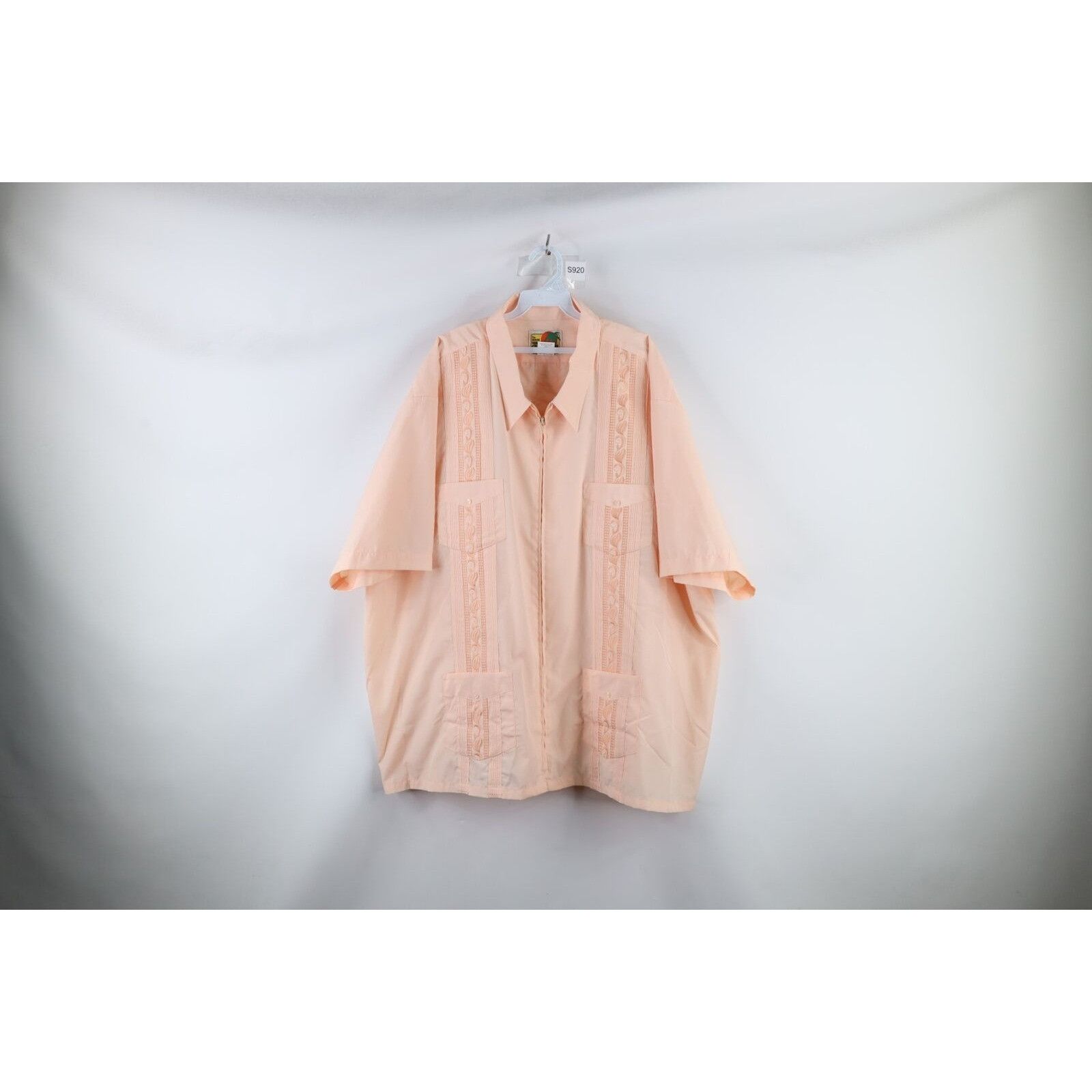 Vintage Vintage 90s Guayabera Beach Wedding Short Sleeve 4XL Size US XXL / EU 58 / 5 - 1 Thumbnail