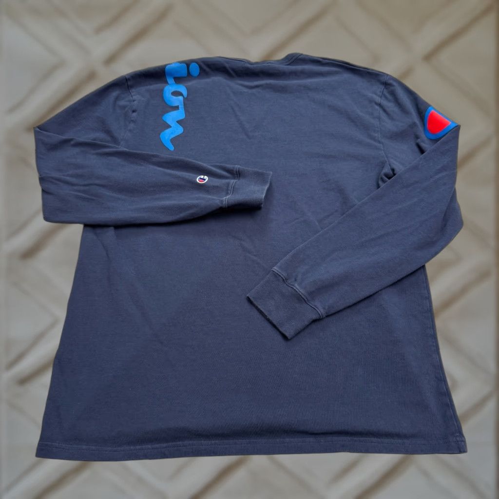 Champion Champion T-Shirt Shirt Mens L Blue Long Sleeve Crew Heavyweight Cotton Tee Size US L / EU 52-54 / 3 - 1 Thumbnail