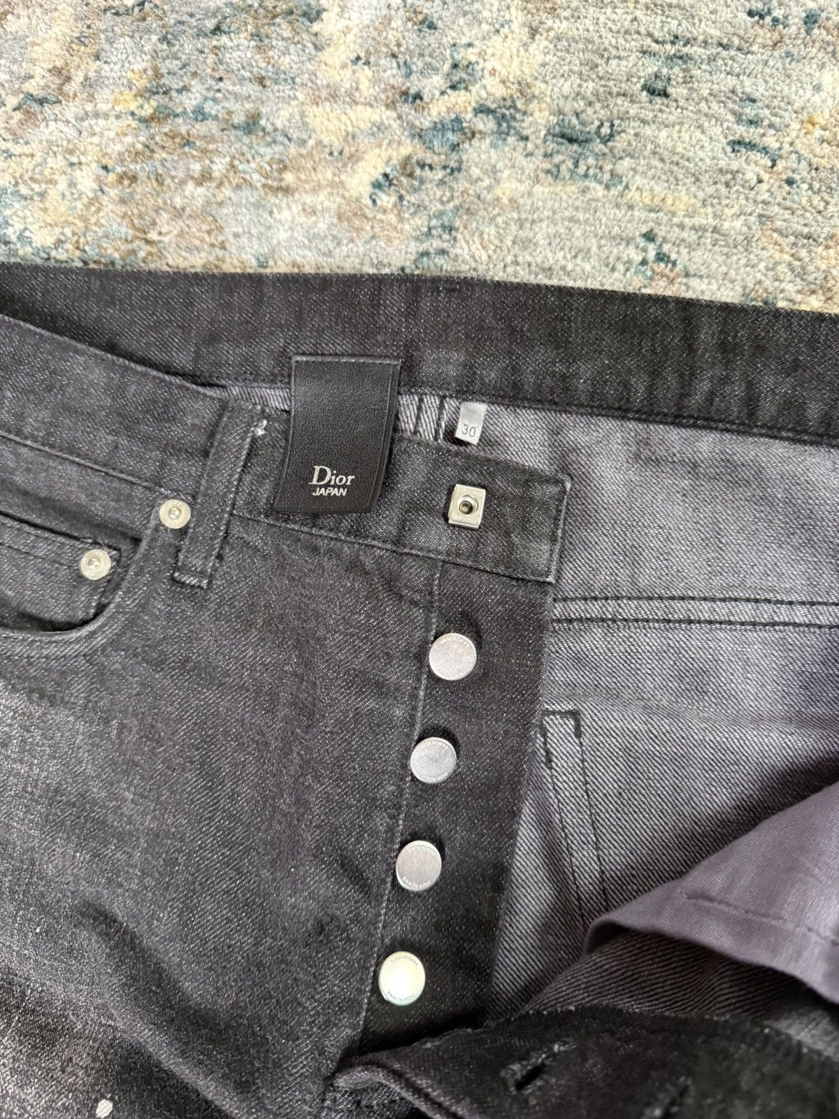 Dior Dior Homme 2014 Black Paint Splatter/ Bleach Denim Size US 30 / EU 46 - 5 Thumbnail