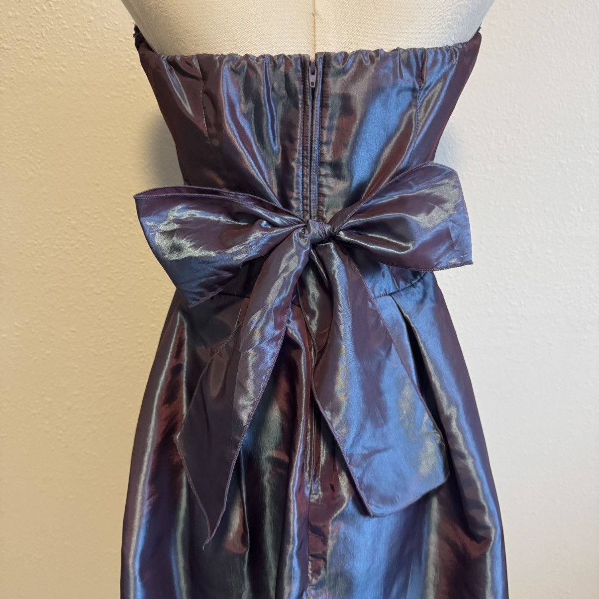 Other STUDIO Y Vintage Y2K Purple Blue Iridescent Strapless Dress Size L / US 10 / IT 46 - 7 Thumbnail