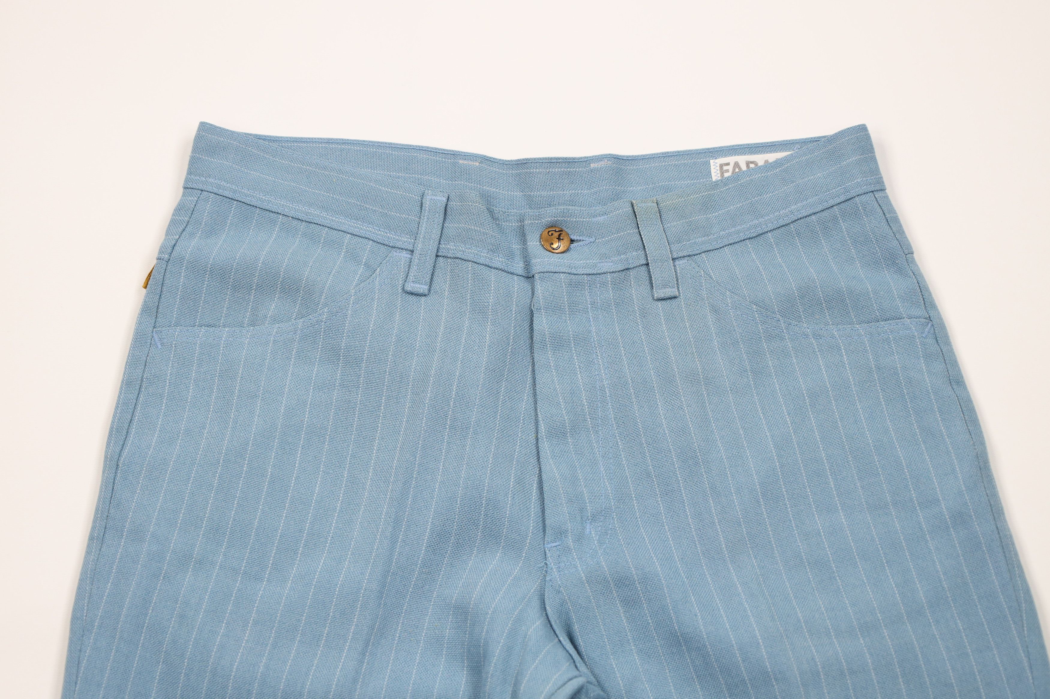 Vintage Vintage 70s Streetwear Pinstriped Chino Pants Blue USA Size US 30 / EU 46 - 2 Thumbnail