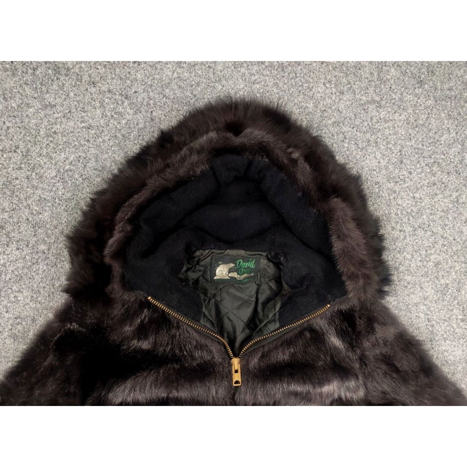 Vintage Vintage David Green Alaska Fur Coat Zip Jacket - Black 80s Designer Wool? Size S / US 4 / IT 40 - 4 Thumbnail