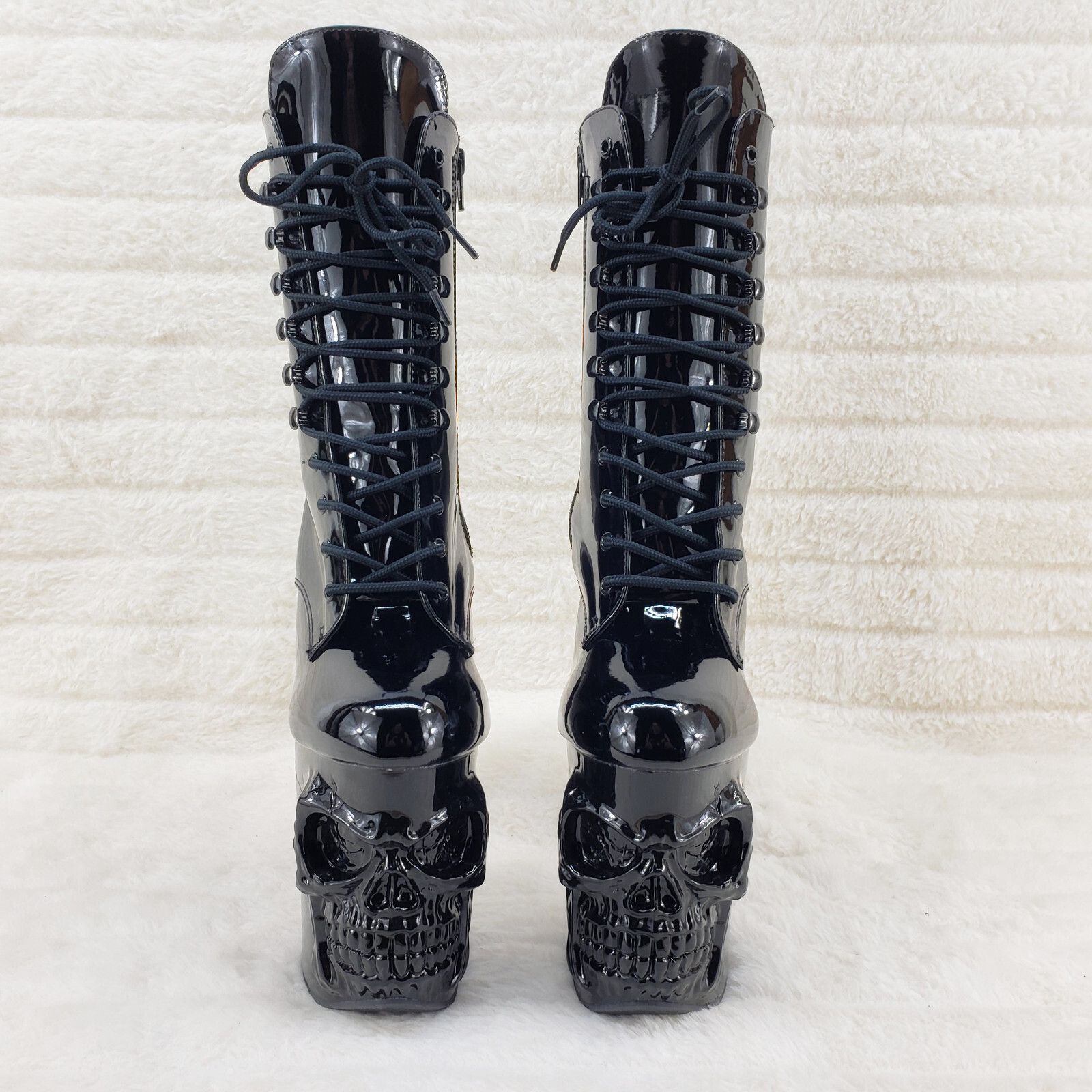 Other Rapture Black Patent Skull & Bones 8" High Heel Platform Ank Size US 7 / IT 37 - 7 Thumbnail