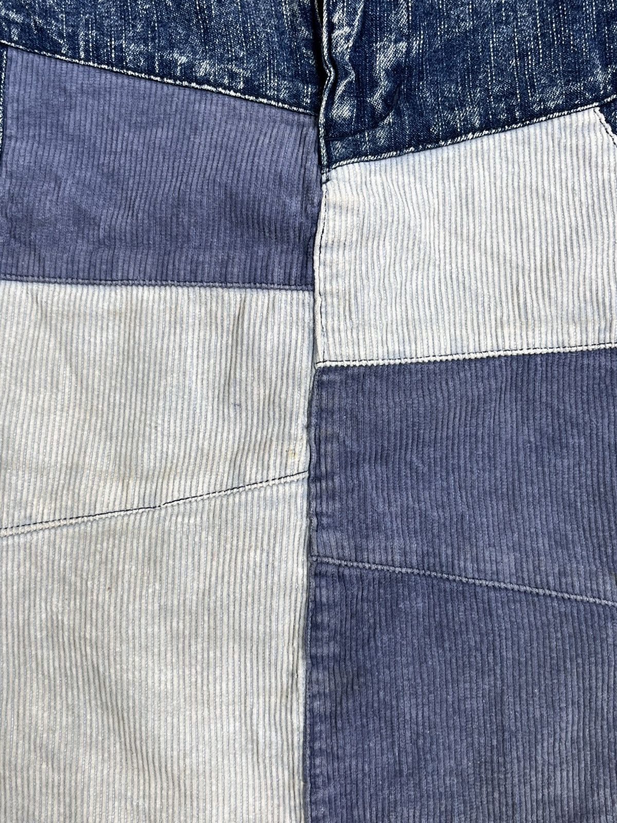 Vintage Vintage Y2K faded patchwork denim/corduroy mini skirt Size 30" / US 8 / IT 44 - 10 Thumbnail