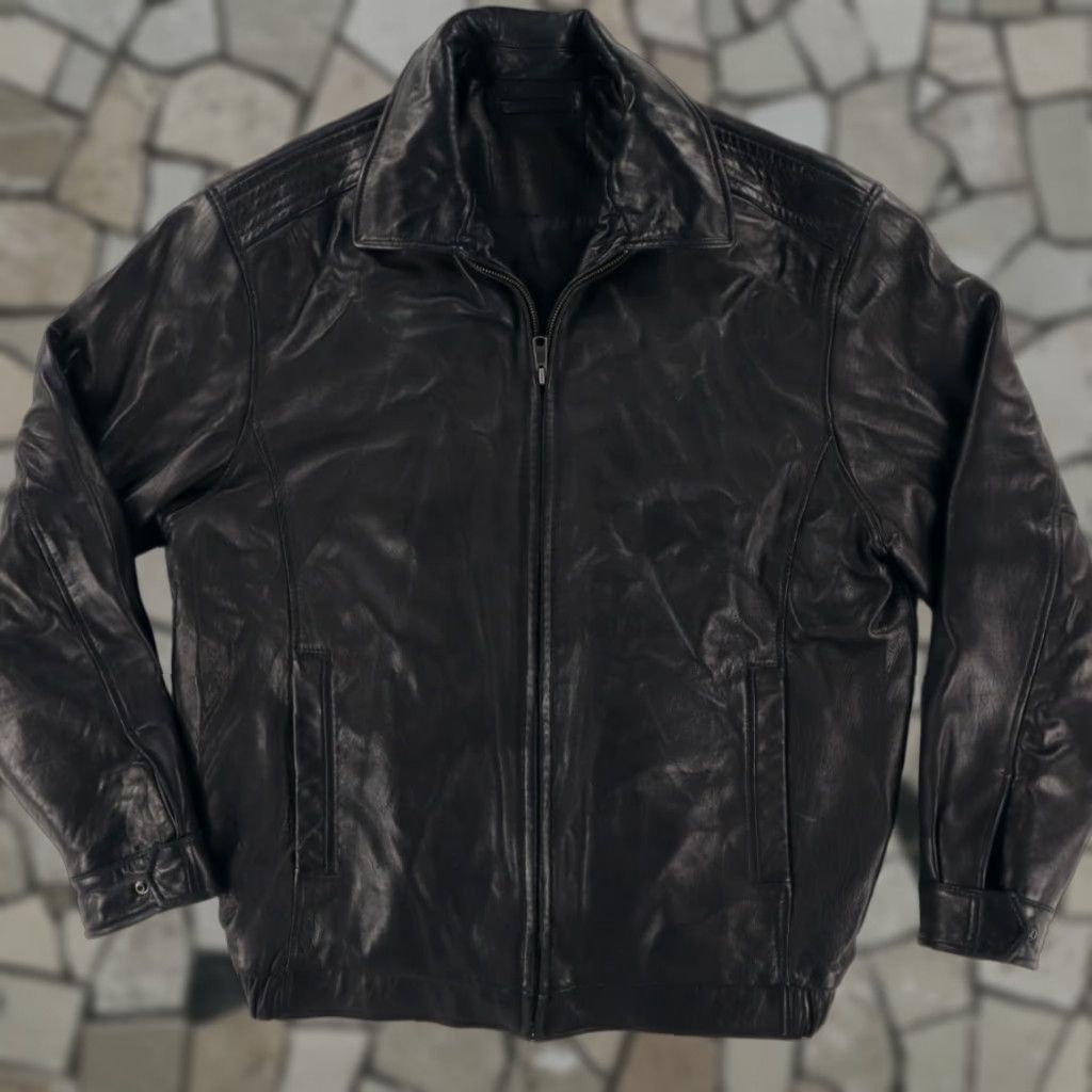 Roundtree & Yorke Roundtree & York 100% Lambskin Leather Jacket Black Men's LT Jacket Mens LT Roundtree & York 100% Lambskin Leather Solid Long Sleeve Black Men LT Size US L / EU 52-54 / 3 - 1 Thumbnail